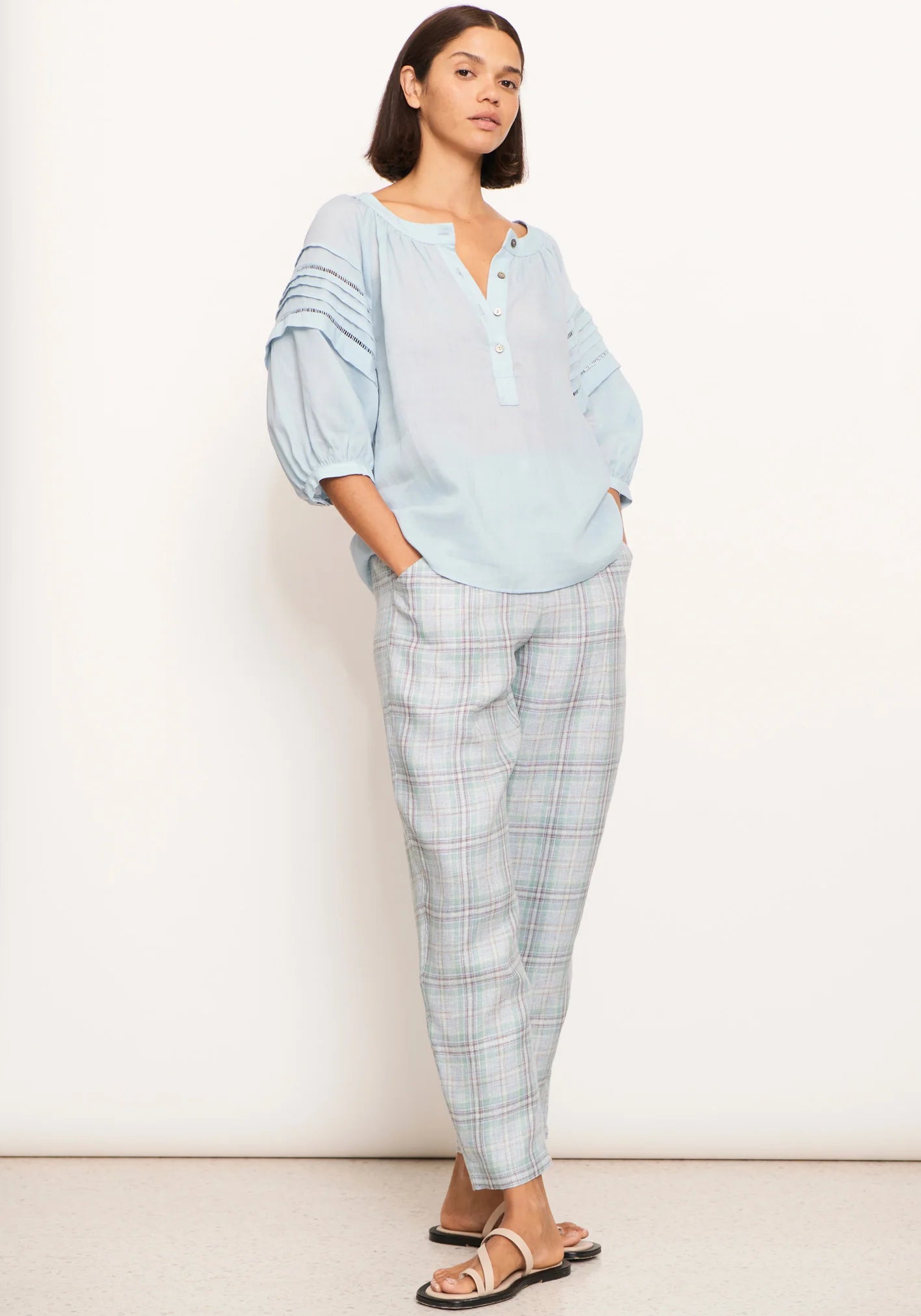 Pol Clothing - Nohr Tuck Shirt - Blue