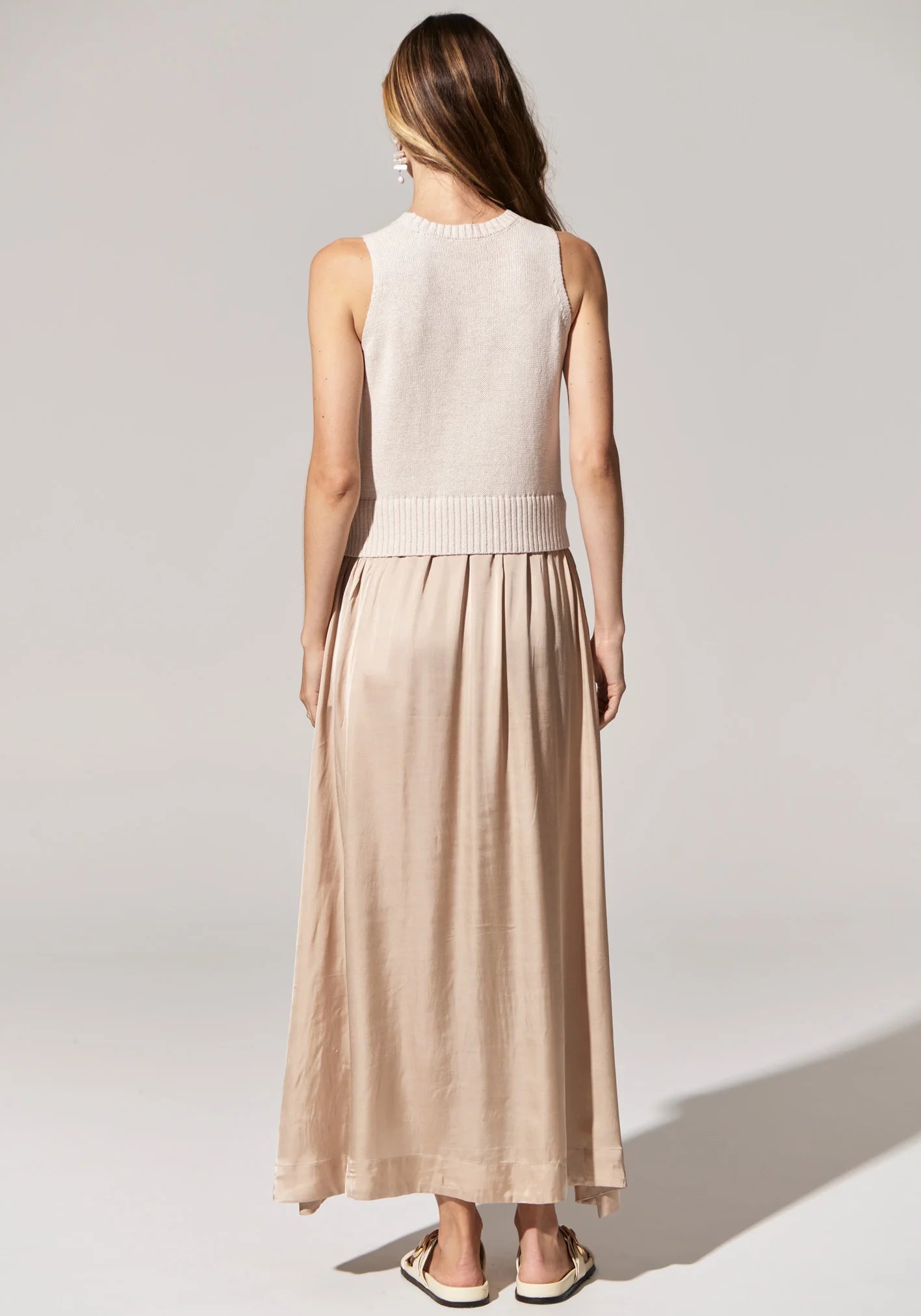 Pol Clothing - Estel Knit Tank Dress - Pebble