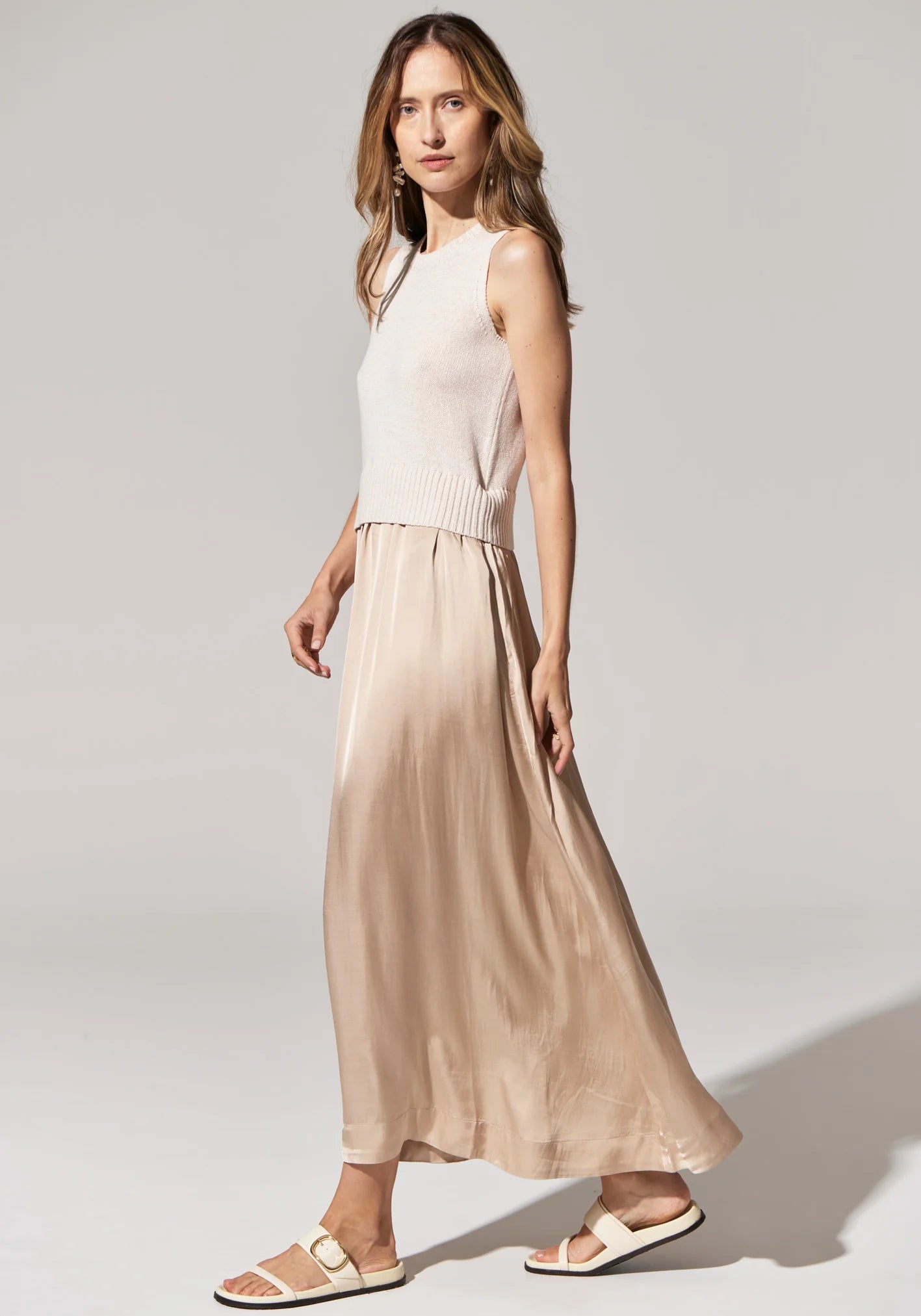 Pol Clothing - Estel Knit Tank Dress - Pebble