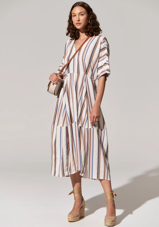 Pol Clothing - Jet Day Dress - Jet Multistripe