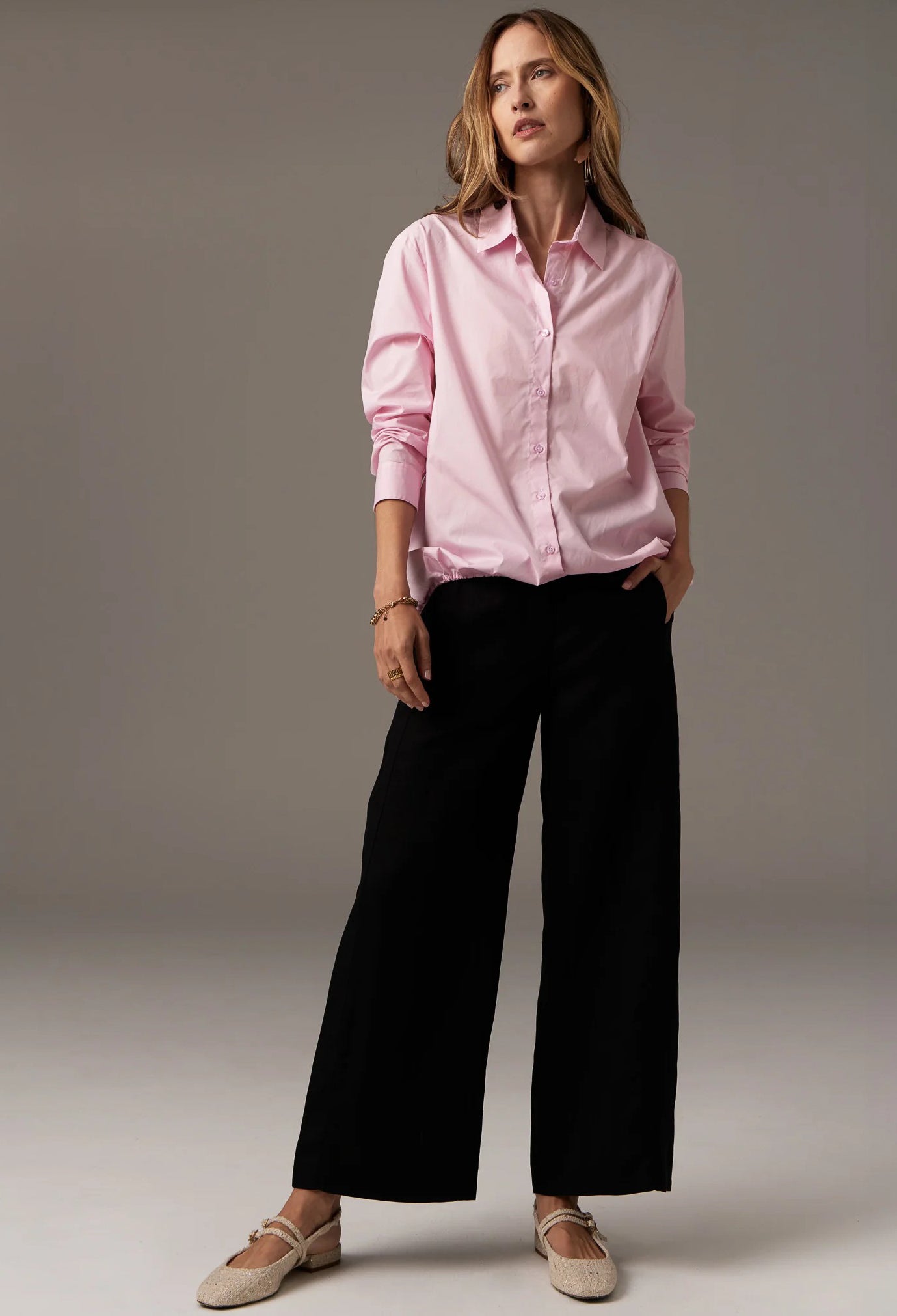 Pol Clothing - Louie Drawcord Shirt - Pink
