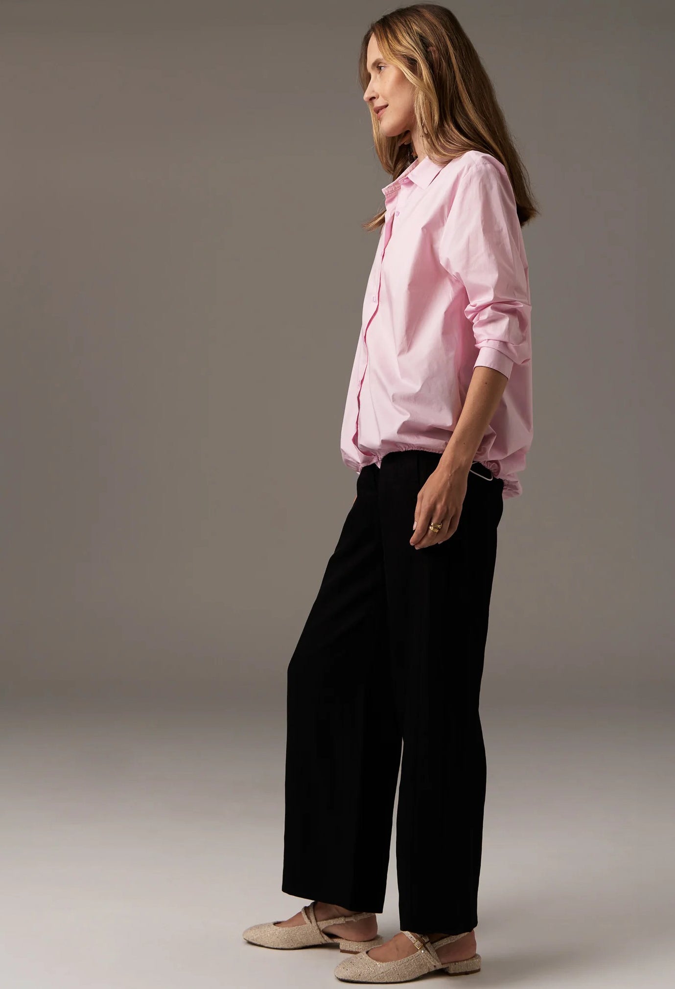 Pol Clothing - Louie Drawcord Shirt - Pink