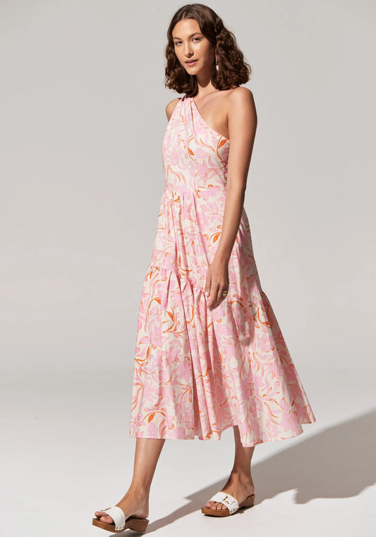 Pol Clothing - Sara One Shoulder Dress - Sara Print