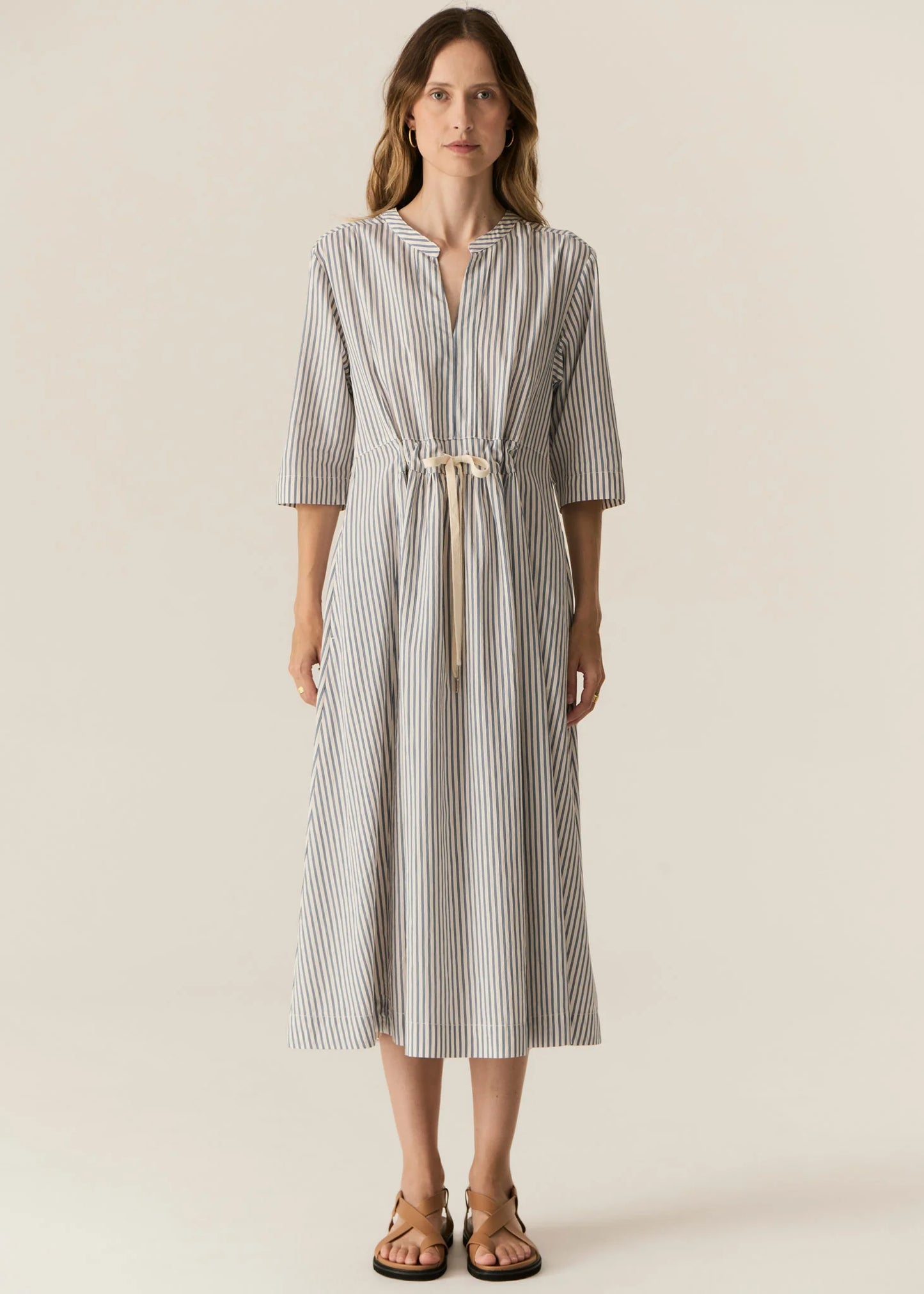 Pol Clothing - Vera Shirt Dress - Blue Stripe