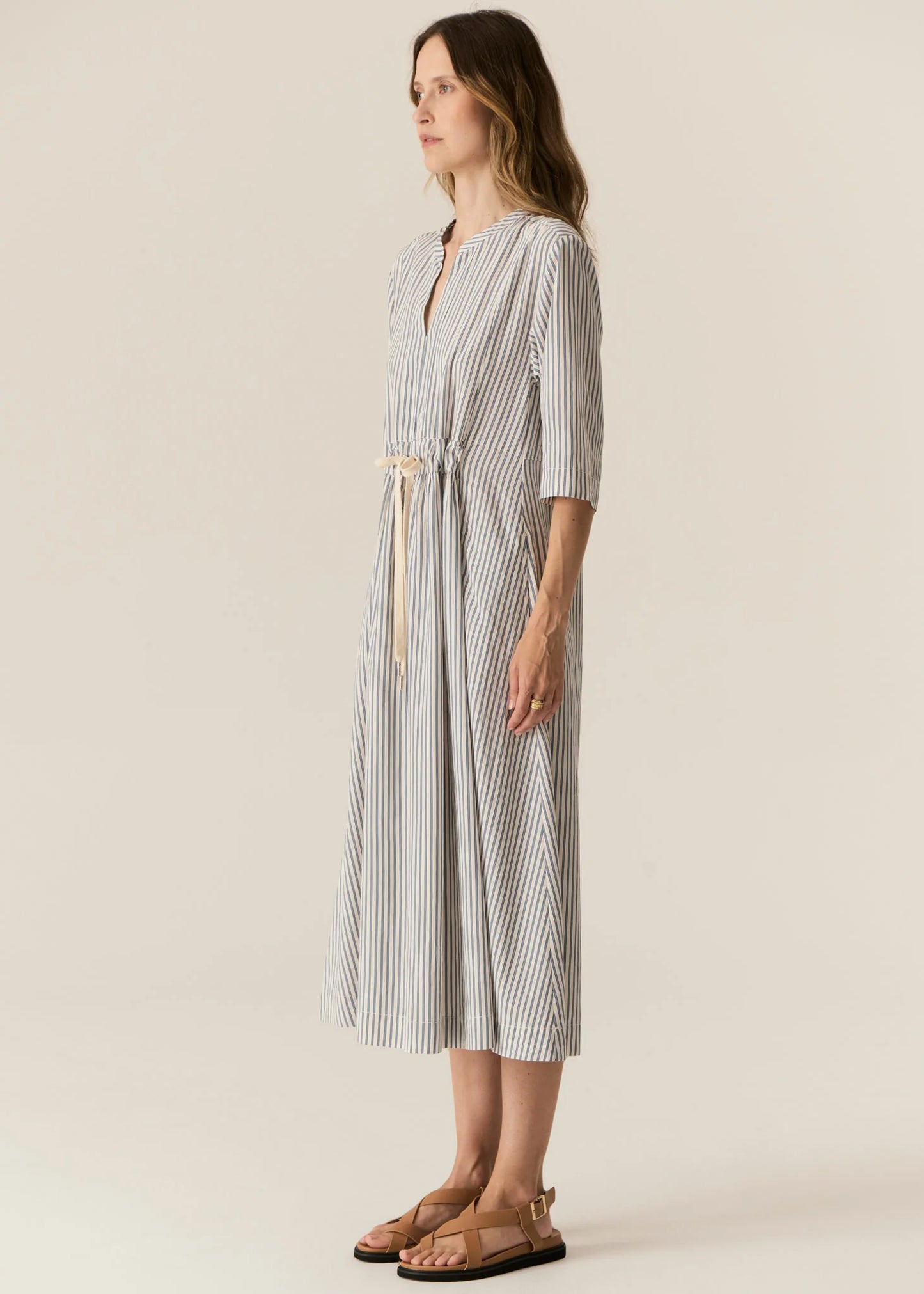 Pol Clothing - Vera Shirt Dress - Blue Stripe