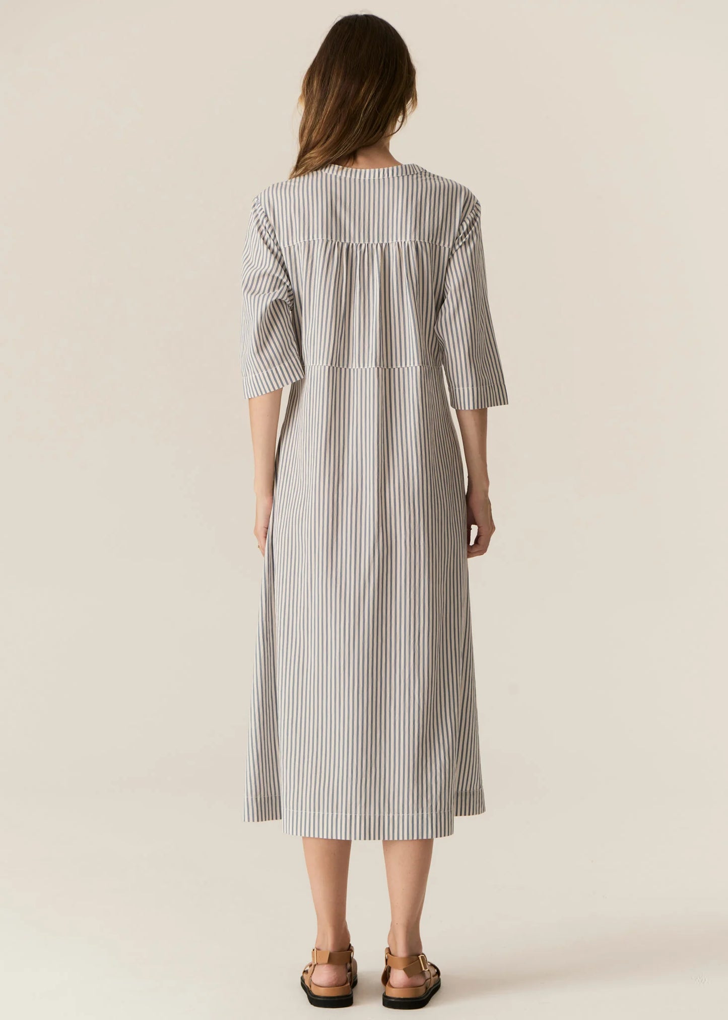 Pol Clothing - Vera Shirt Dress - Blue Stripe
