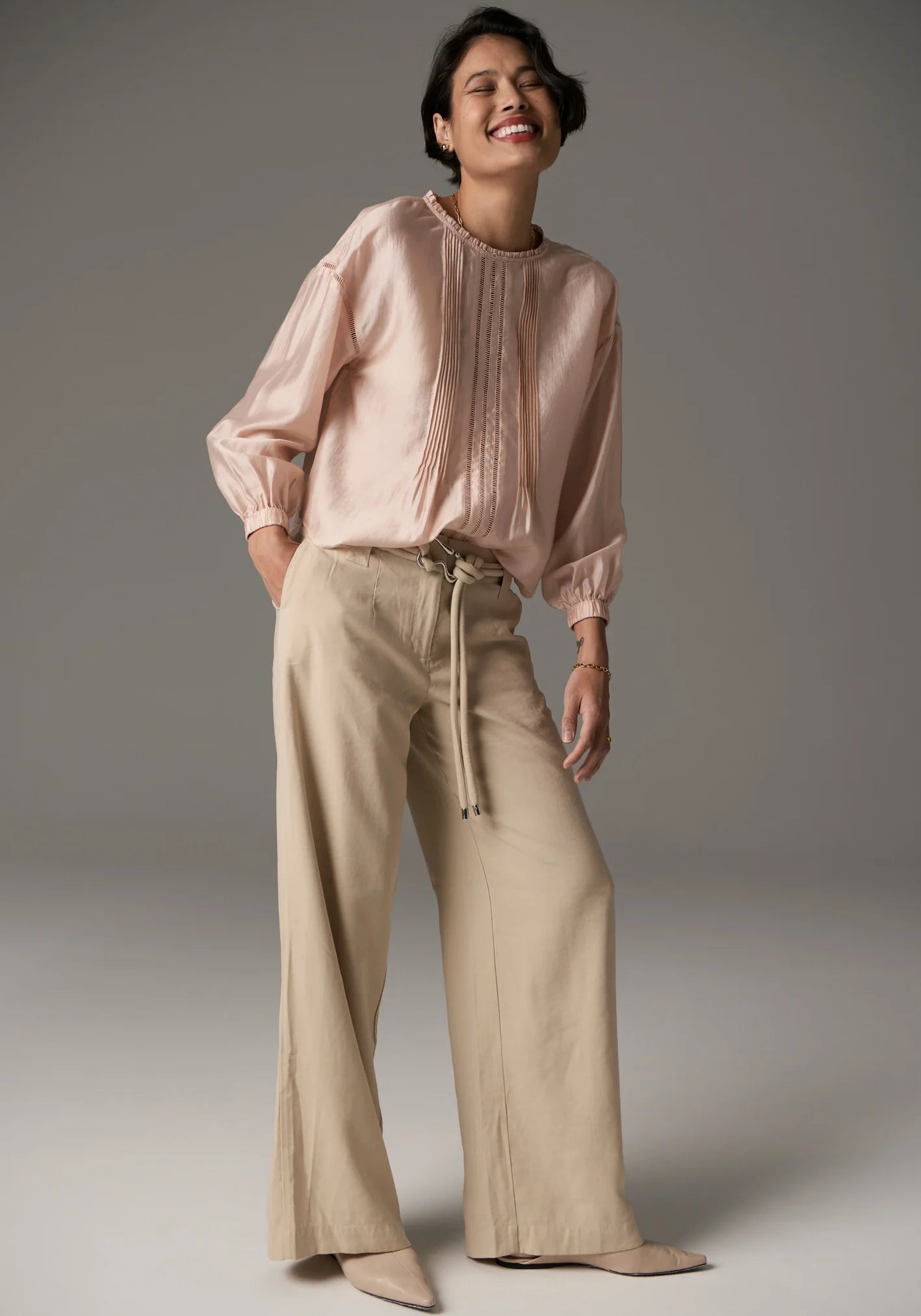Pol Clothing - Rhea Pintuck Top - Pink