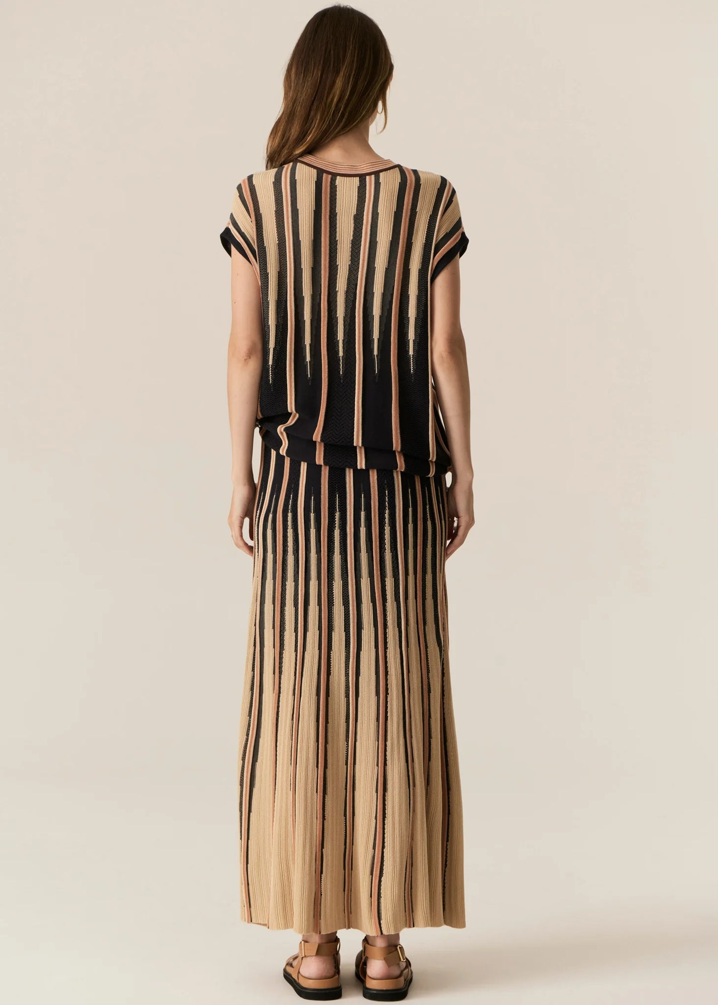 Pol Clothing - Tedd Knit Skirt - Ink Camel