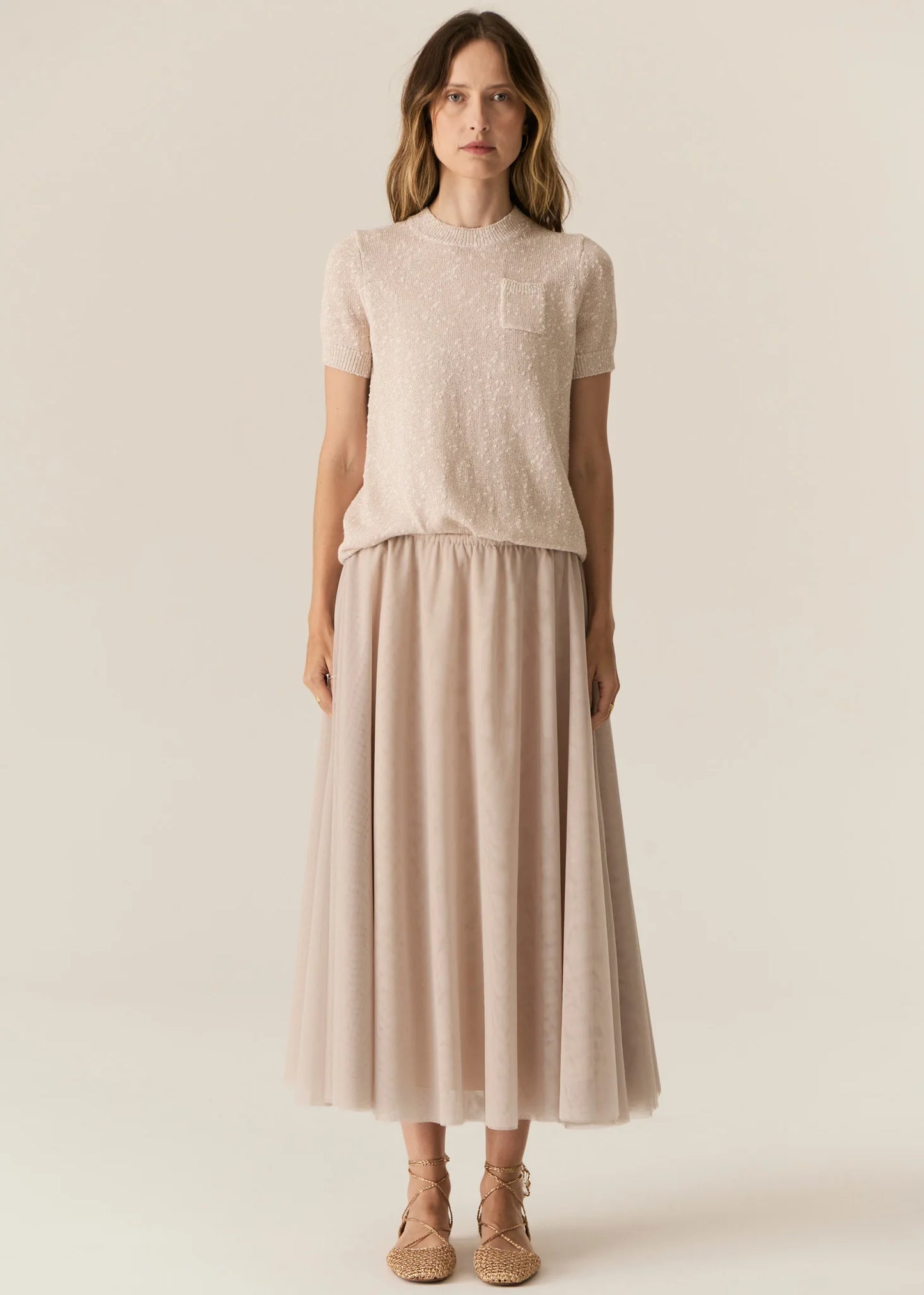 Pol Clothing - Pax Lurex Tee - Pink