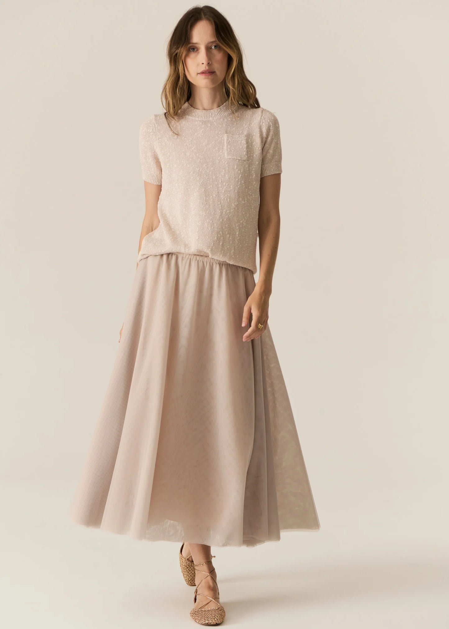 Pol Clothing - Pax Lurex Tee - Pink