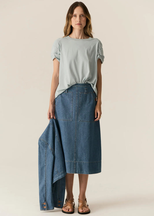 Pol Clothing - Carsen Denim Skirt - Dark Wash