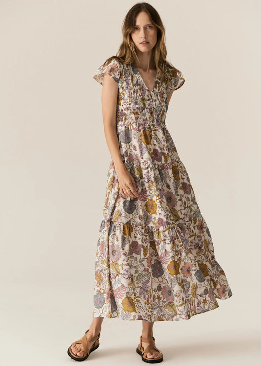 Pol Clothing - Marla Shirred Dress - Marla Print