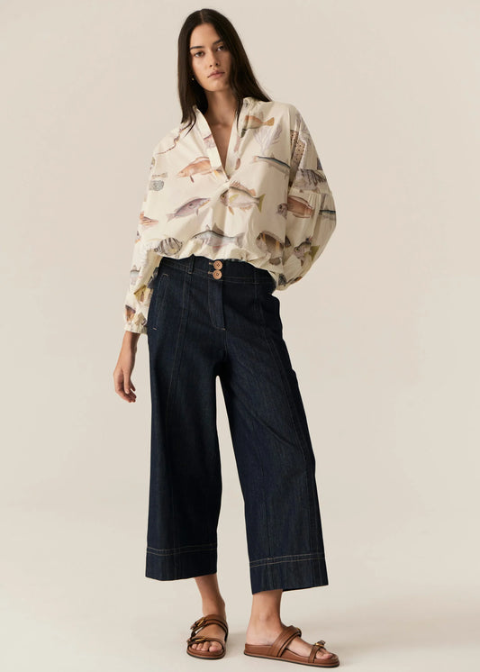 Pol clothing - Carsen Crop Denim Pant - Dark Wash