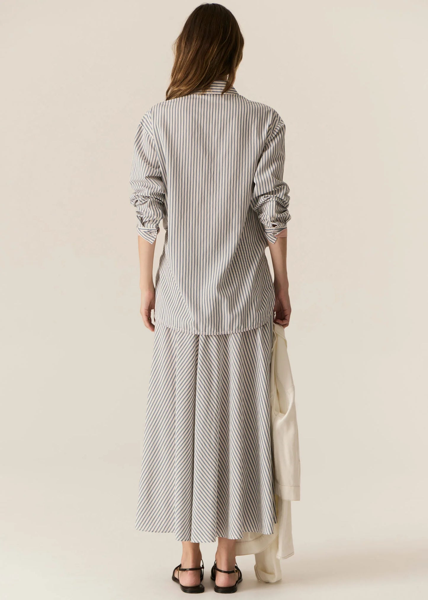 Pol Clothing - Vera Long Sleeve Shirt - Blue Stripe