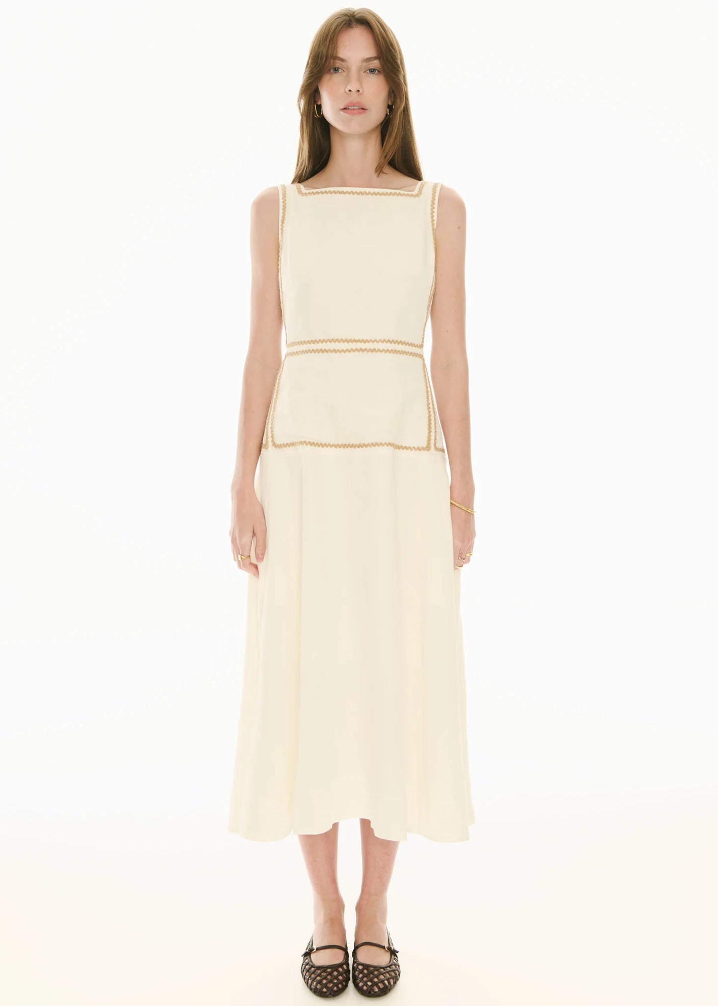 Pol Clothing - Marlin Raffia Dress - Ivory