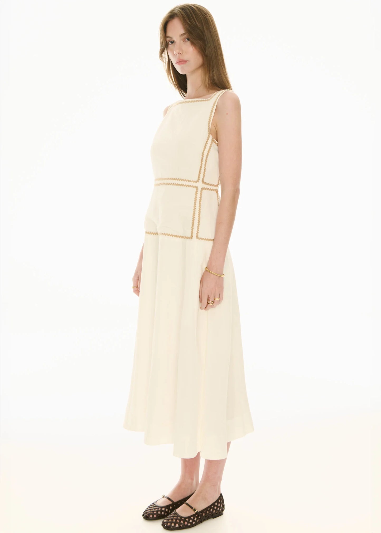 Pol Clothing - Marlin Raffia Dress - Ivory