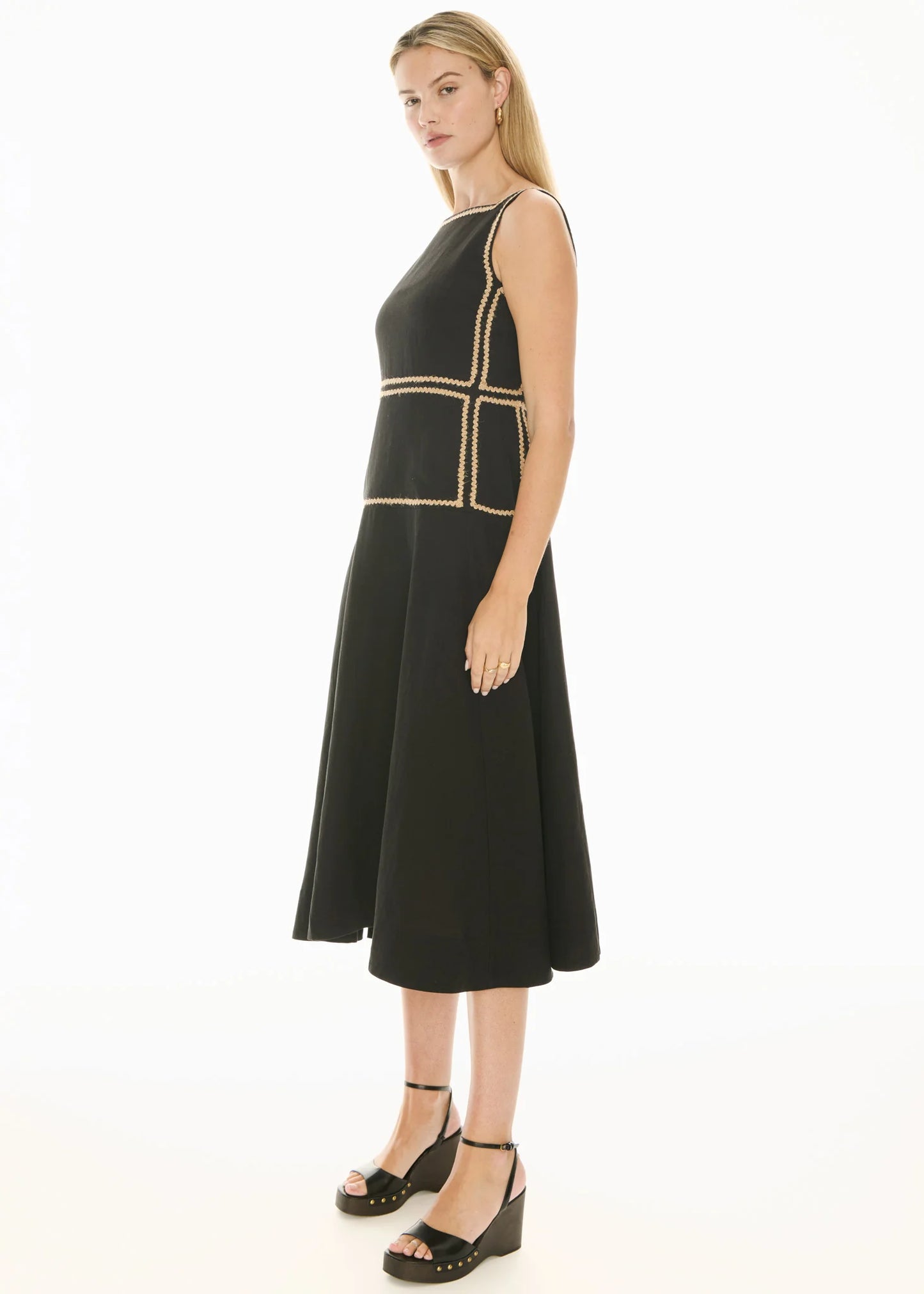 Pol Clothing - Marlin Raffia Dress - Black