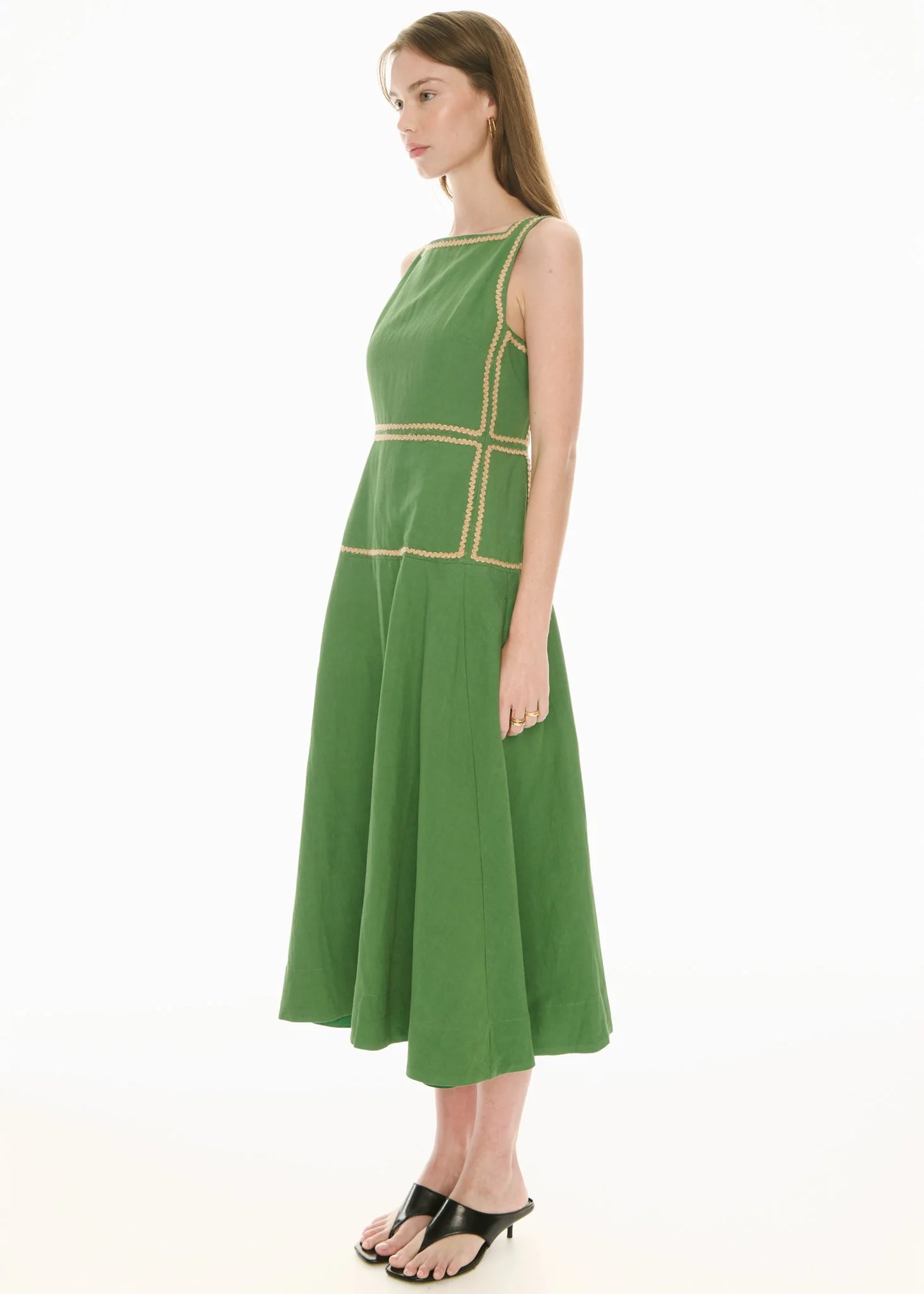 Pol Clothing - Marlin Raffia Dress - Green