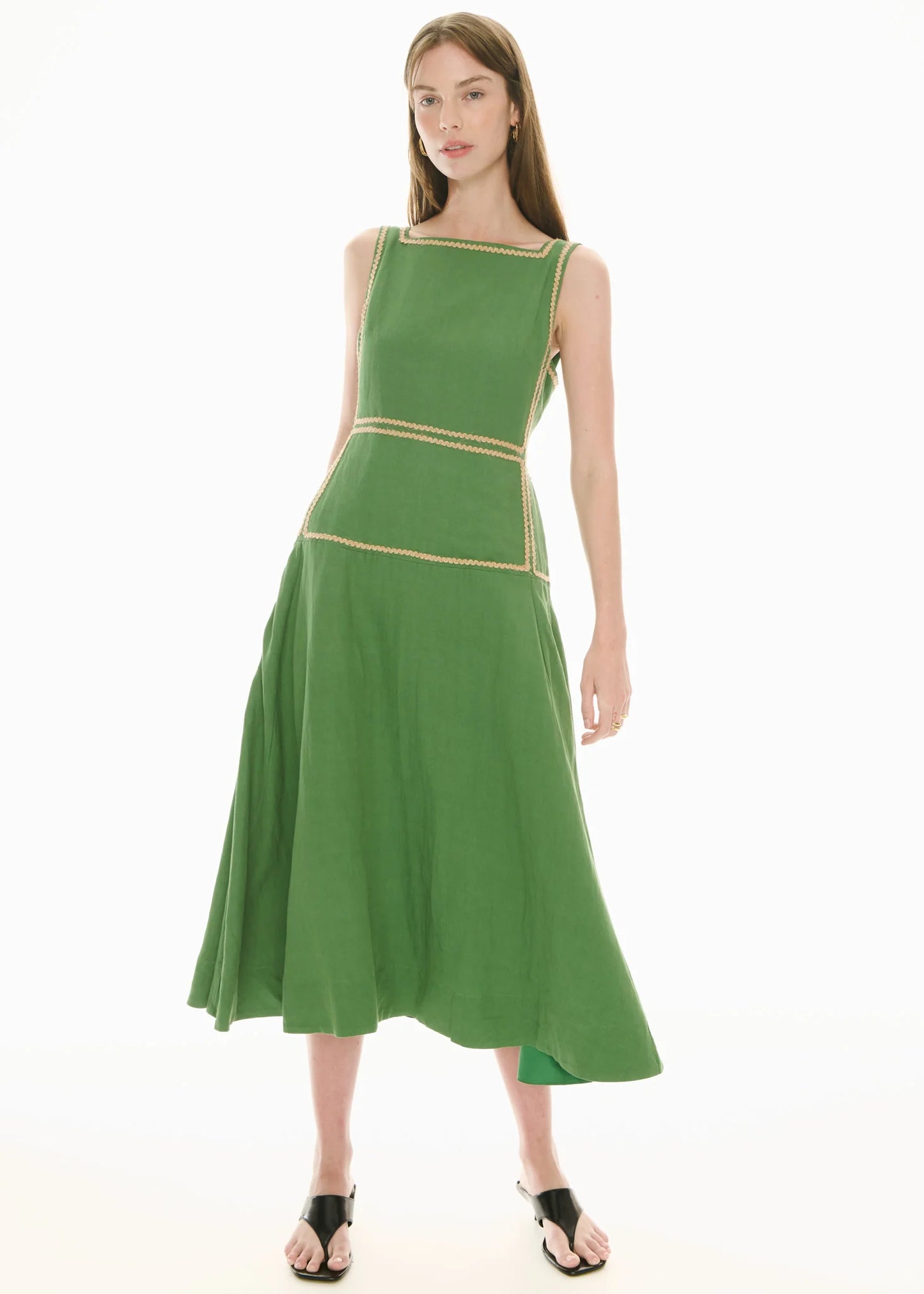 Pol Clothing - Marlin Raffia Dress - Green