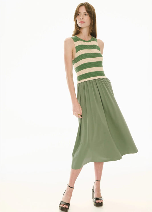 Pol Clothing - Bonde Knit Dress - Green Ivory