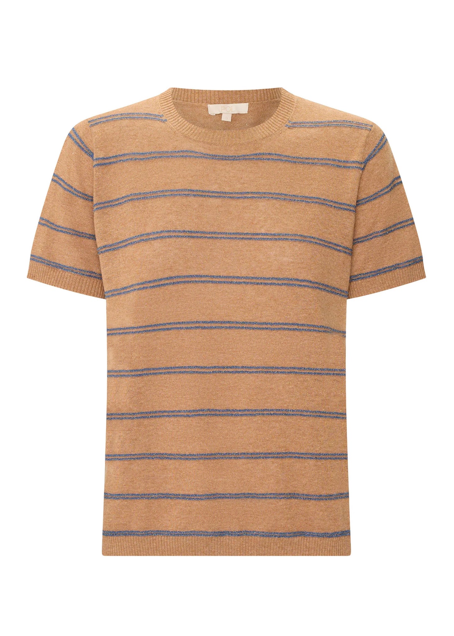 Pol Clothing - Sable Stripe Knit Tee - Choc Blue