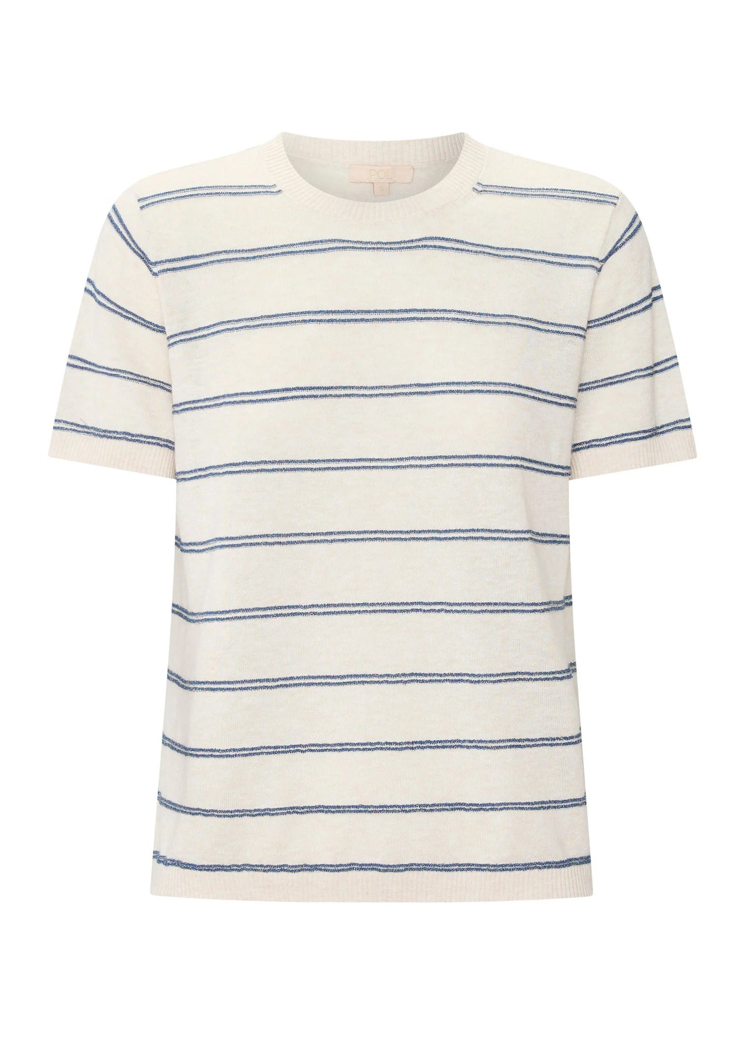 Pol Clothing - Sable Stripe Knit Tee - Pebble Blue