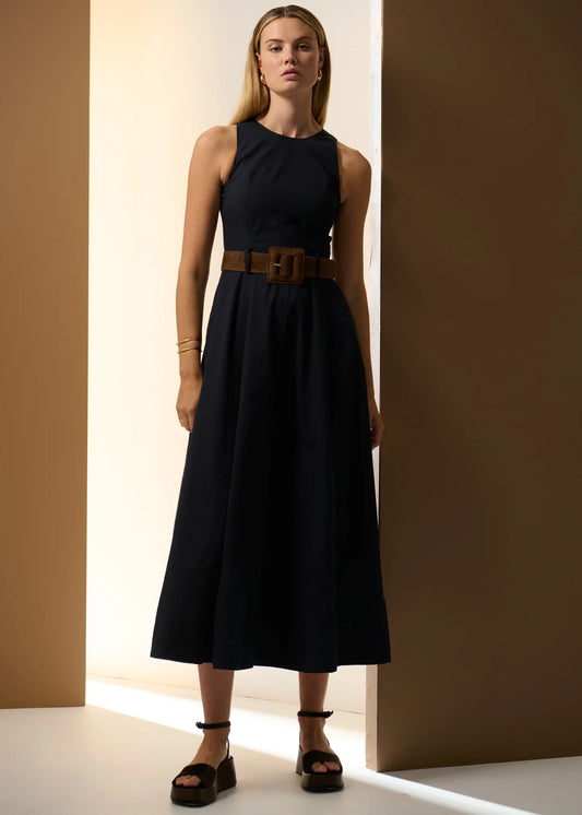 Pol Clothing - Odette Belted Dress - Ink