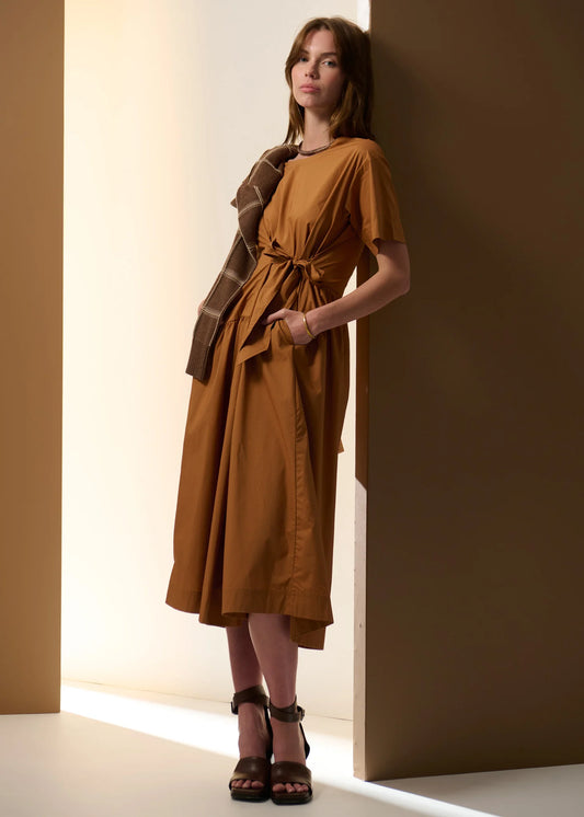 Pol Clothing - Milos Tie Dress - Toffee