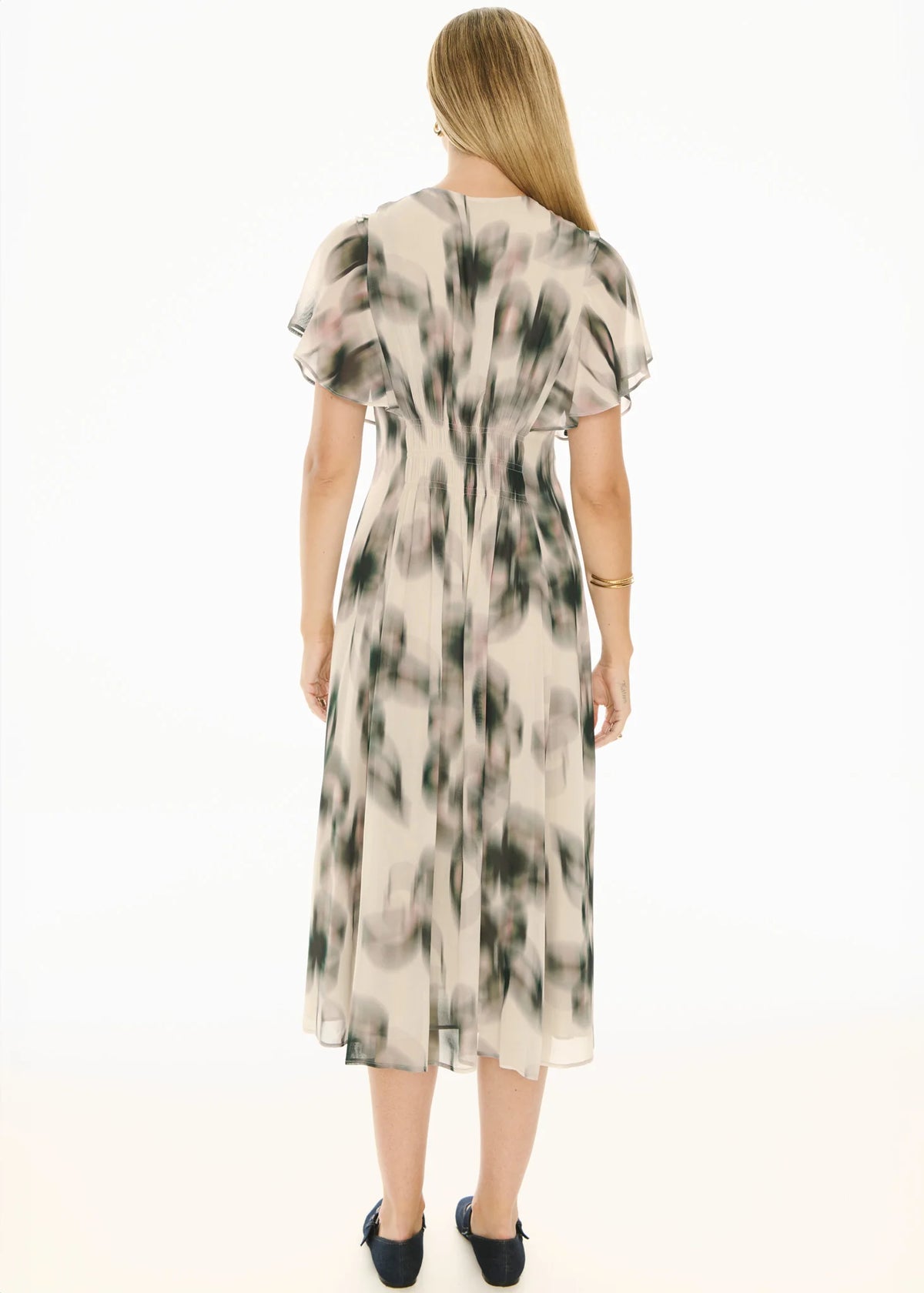 50% OFF - Pol Clothing - Elise Ruffle Dress- Elise Print