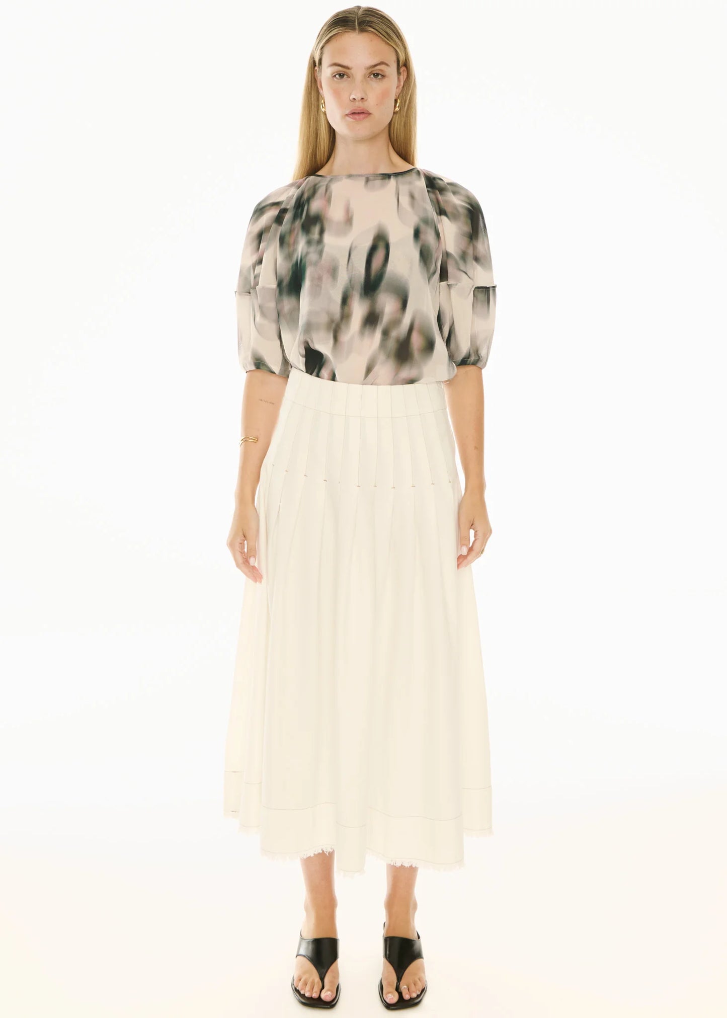 Pol Clothing - Doyle Denim Skirt - Ecru