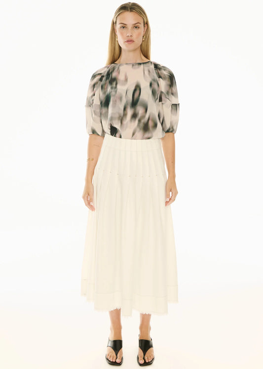 Pol Clothing - Doyle Denim Skirt - Ecru