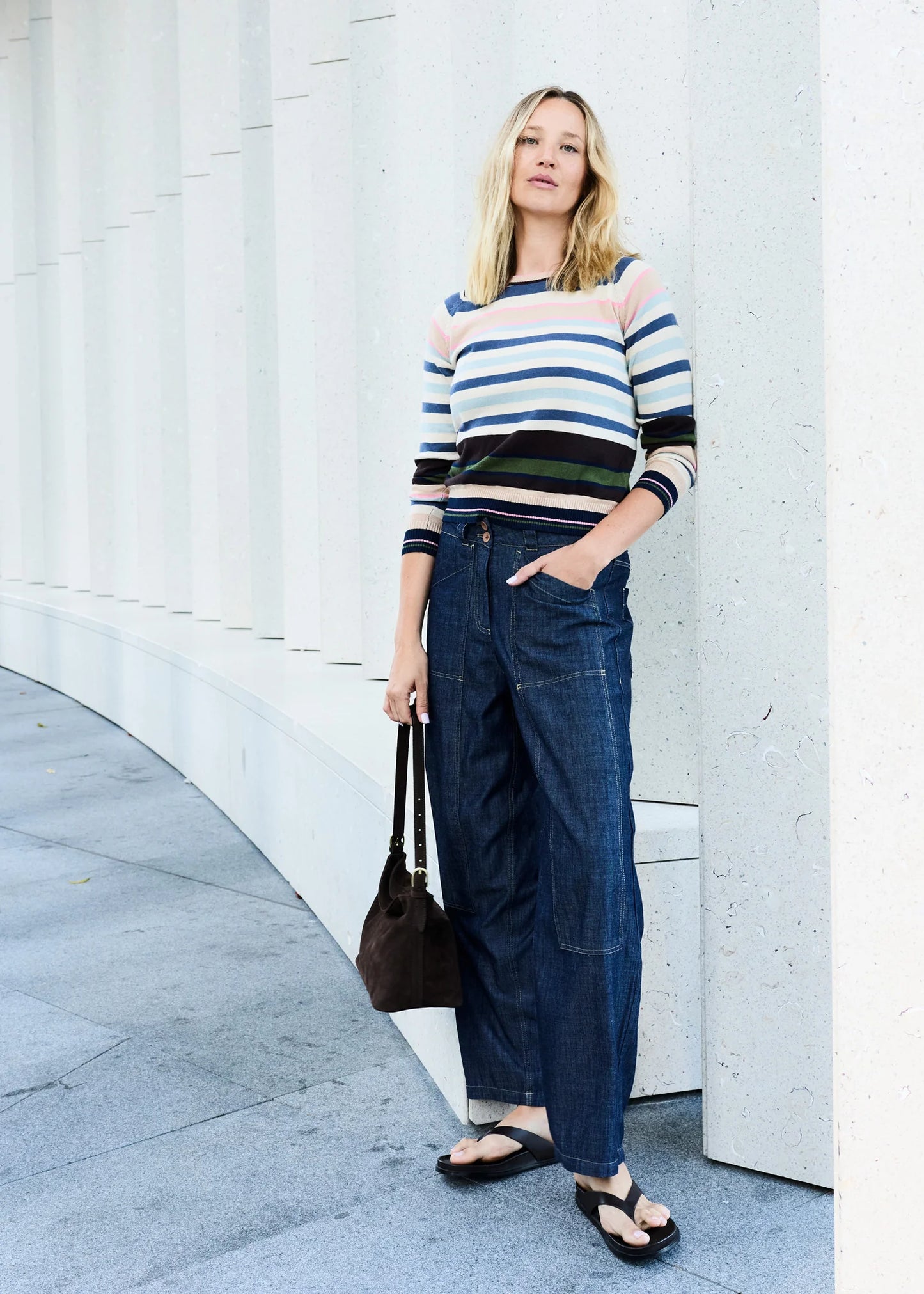 Pol Clothing - Sela Multi Knit - Blue Multi