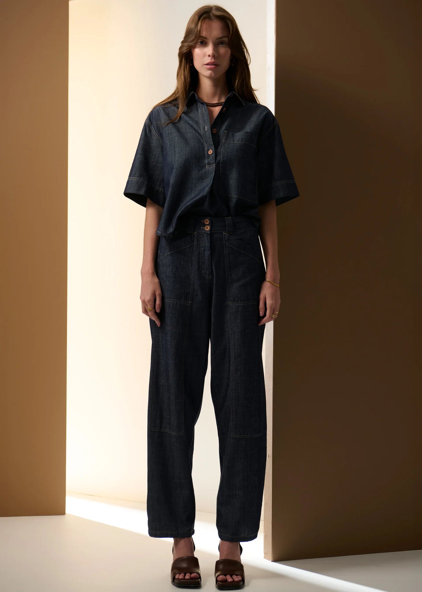 Pol Clothing - Muhle Barrel Denim Pant - Indigo