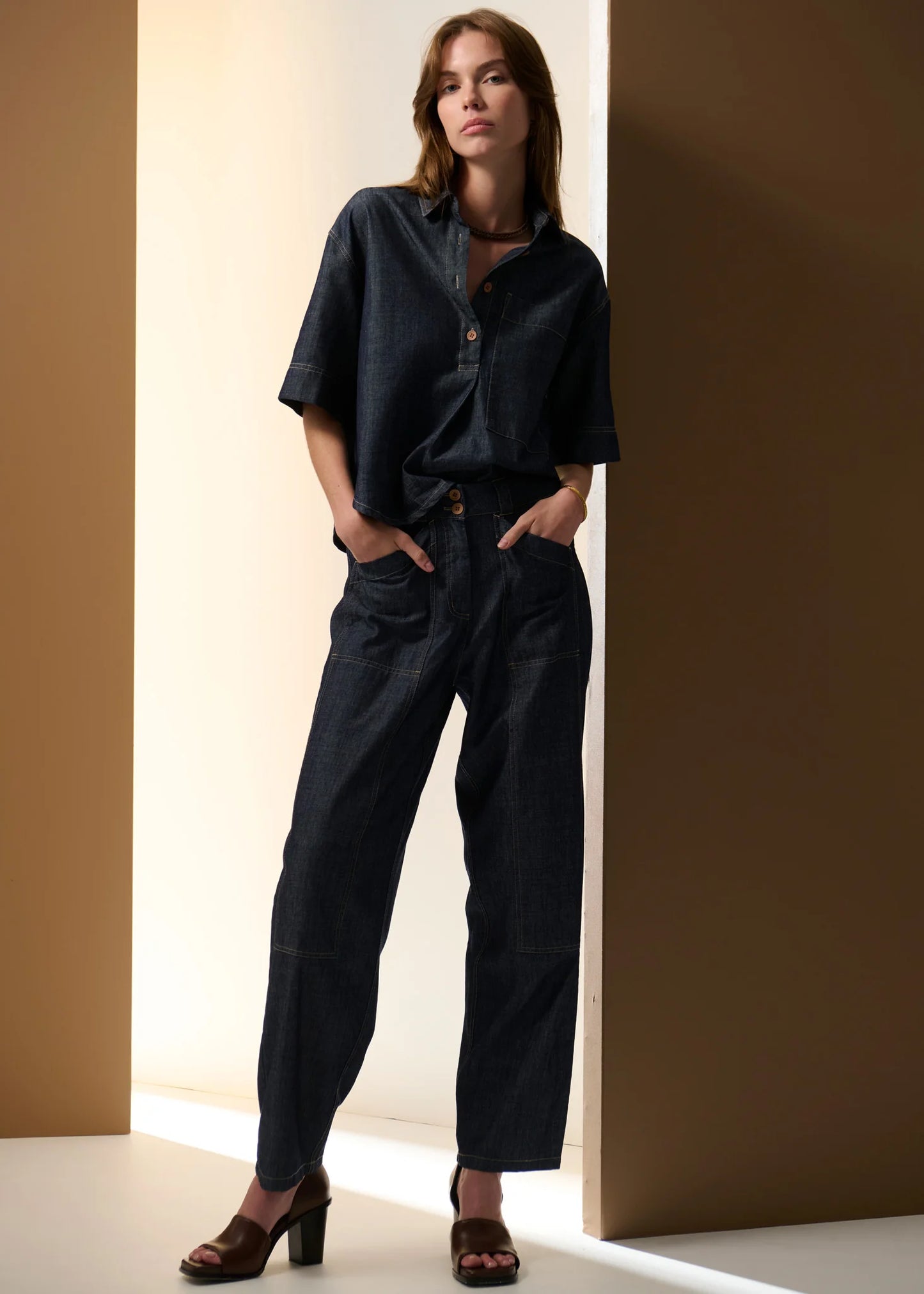Pol Clothing - Muhle Barrel Denim Pant - Indigo