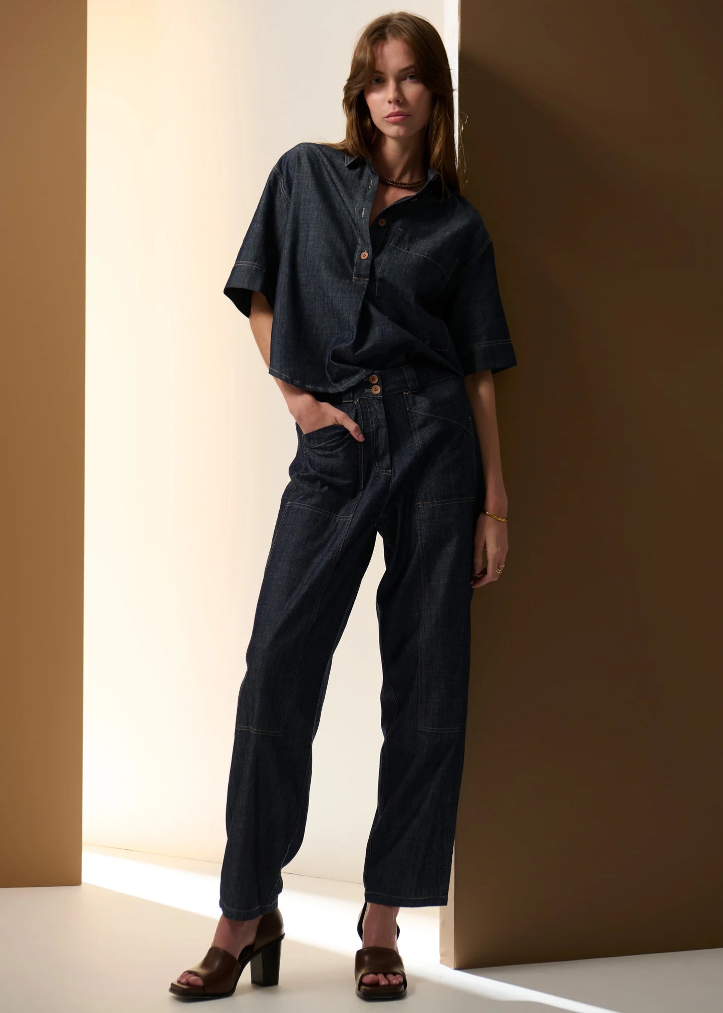 Pol Clothing - Muhle Barrel Denim Pant - Indigo