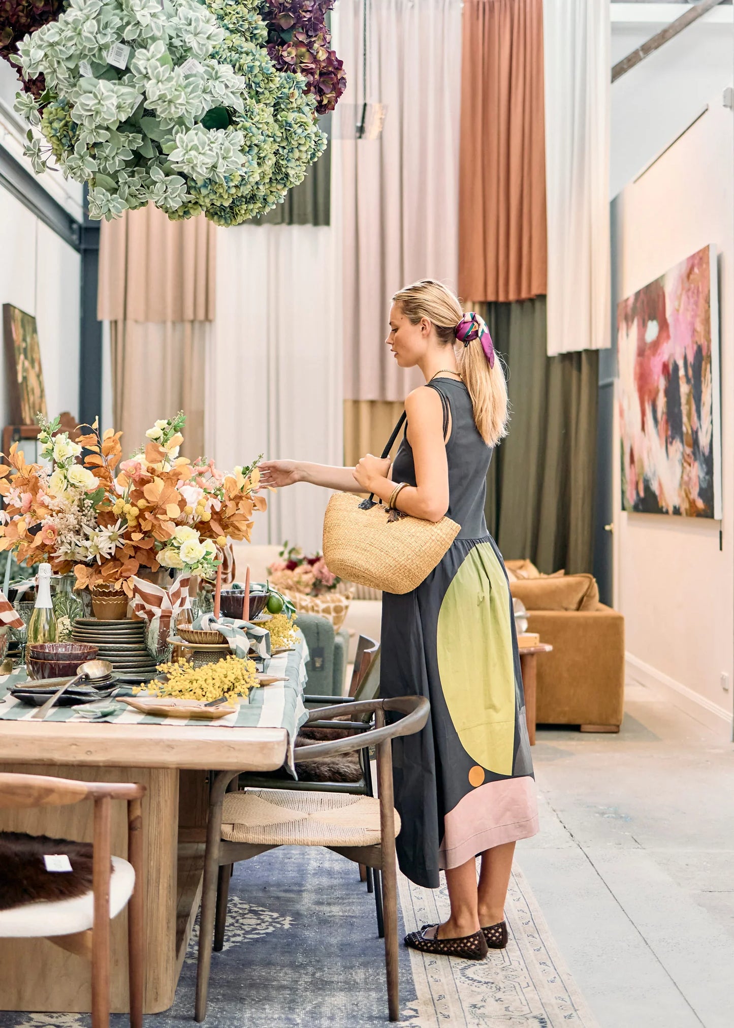 Pol Clothing - Belle Print Tank Dress - Art Print