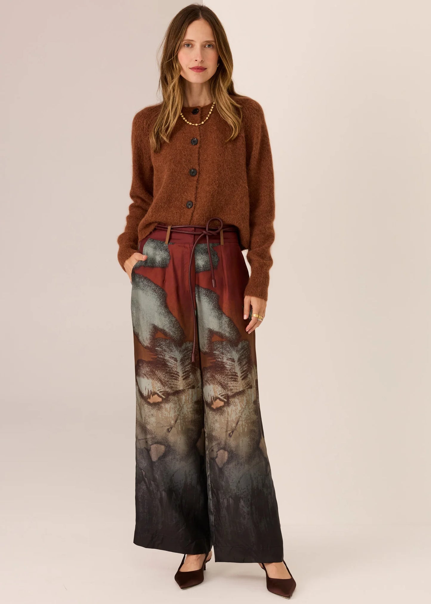 Pol Clothing - Palisades Silk Pant - Palisades Print
