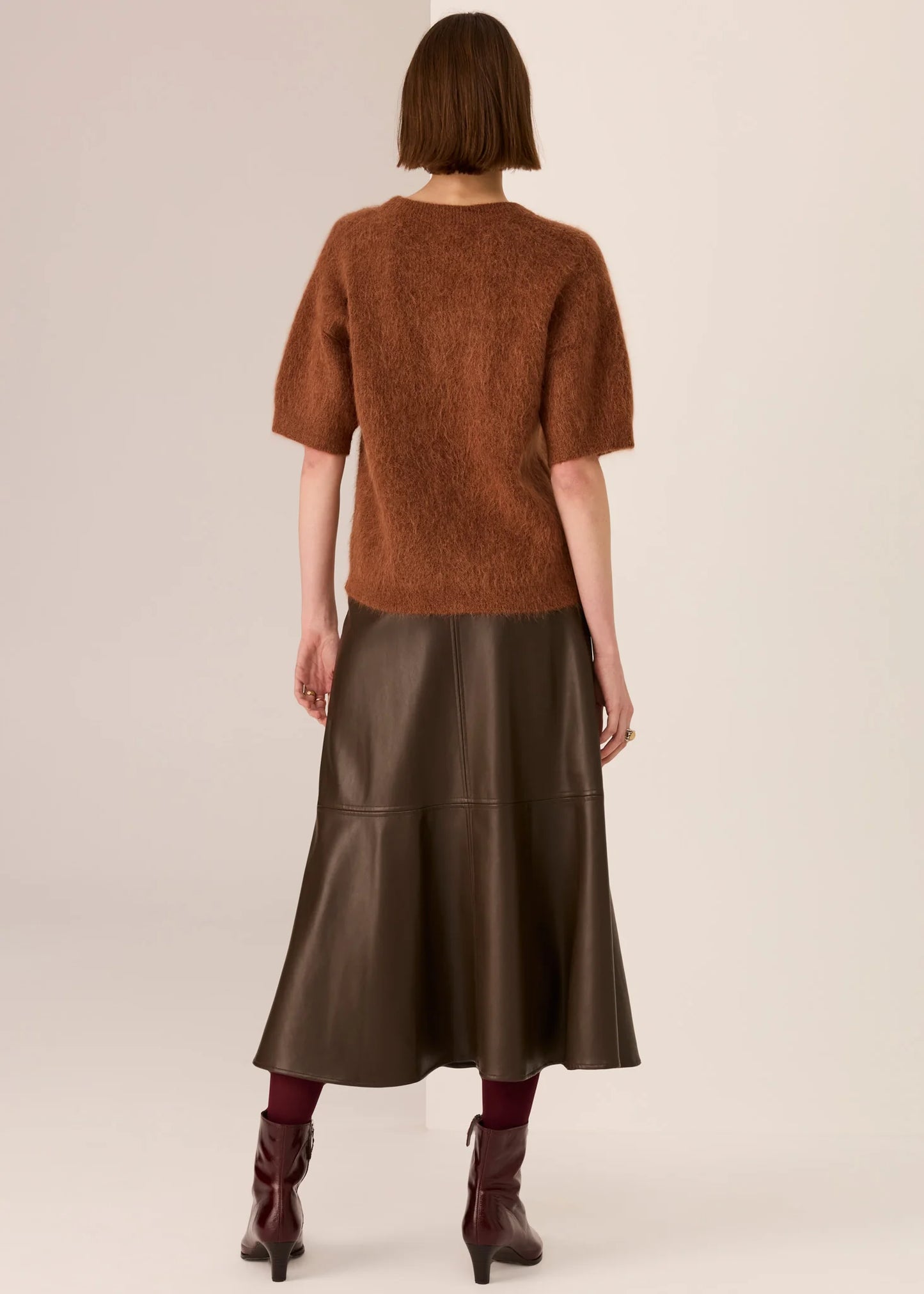 Pol Clothing - Haviland Beaded Knit Tee - Toffee