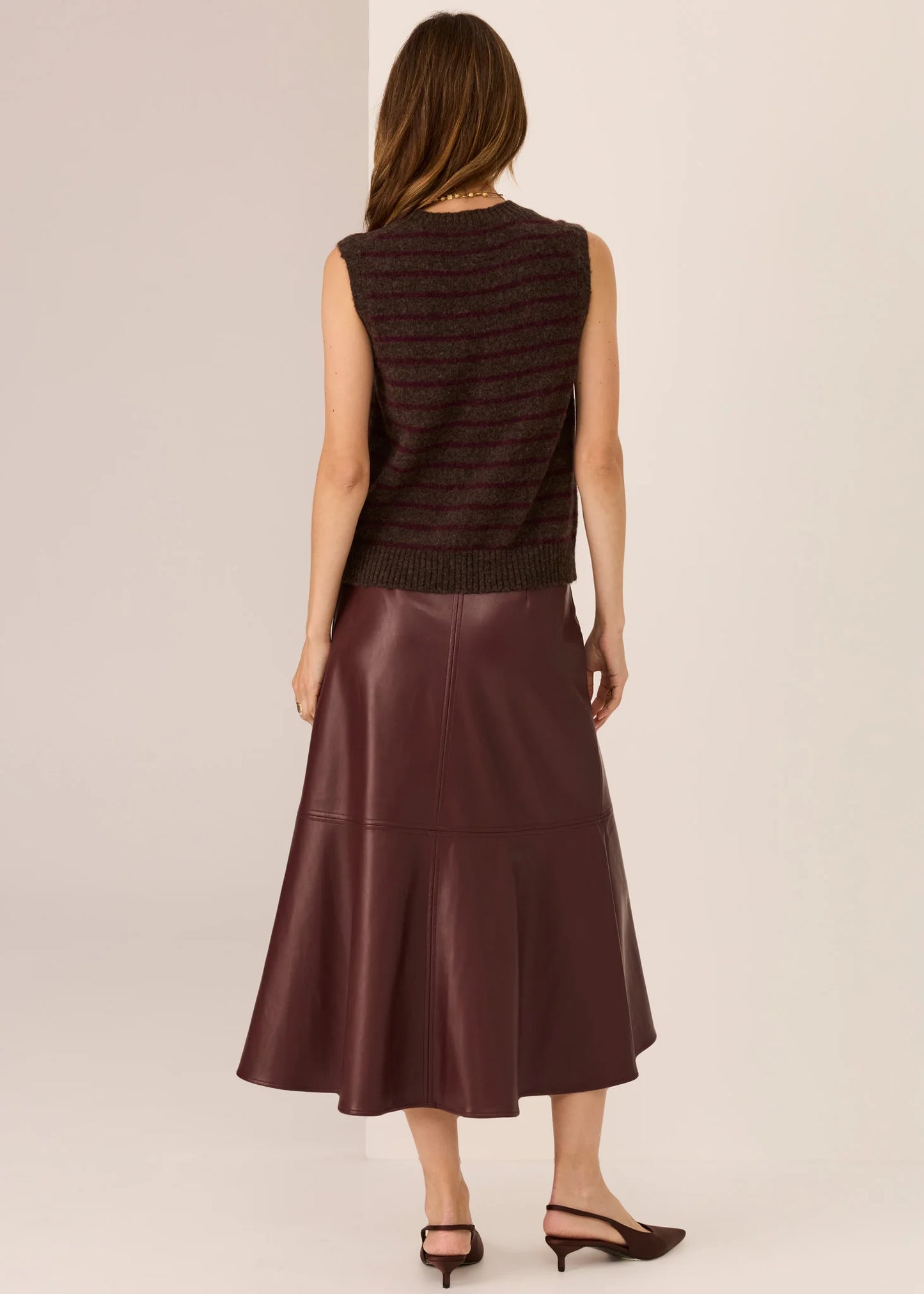 Pol Clothing -  Hugo Skirt - Merlot