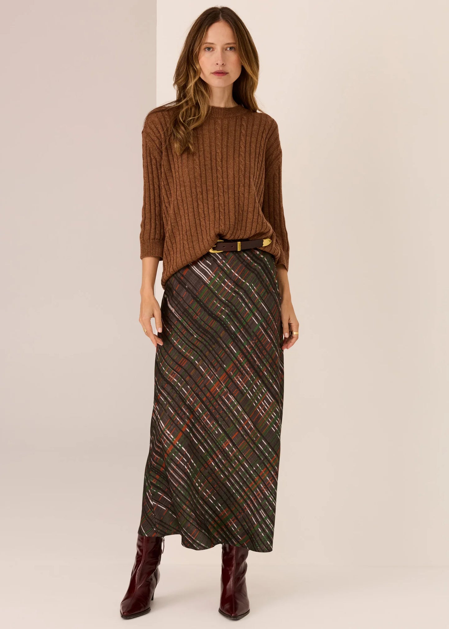 Pol Clothing - Della Bias Skirt - Della Print