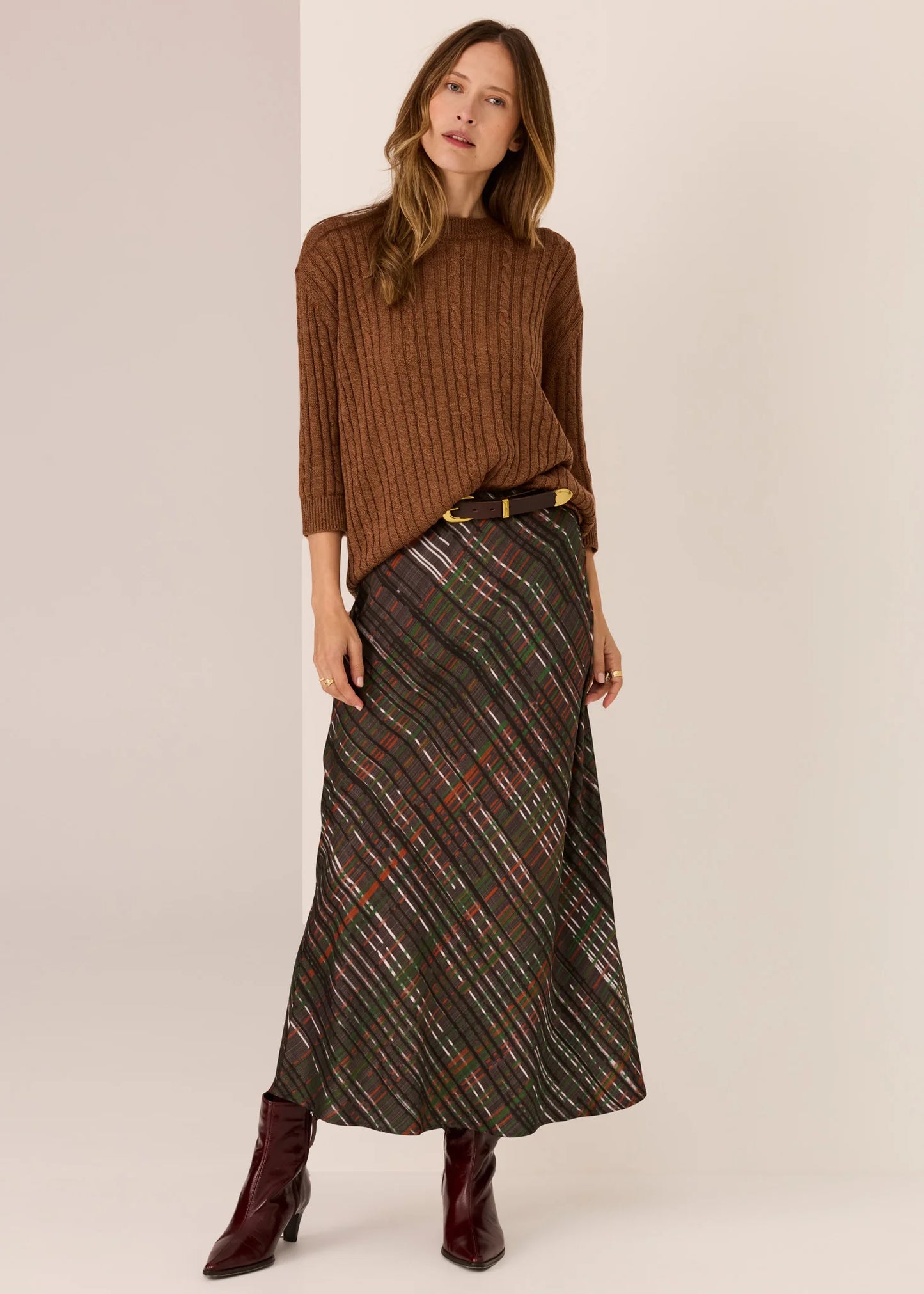 Pol Clothing - Della Bias Skirt - Della Print