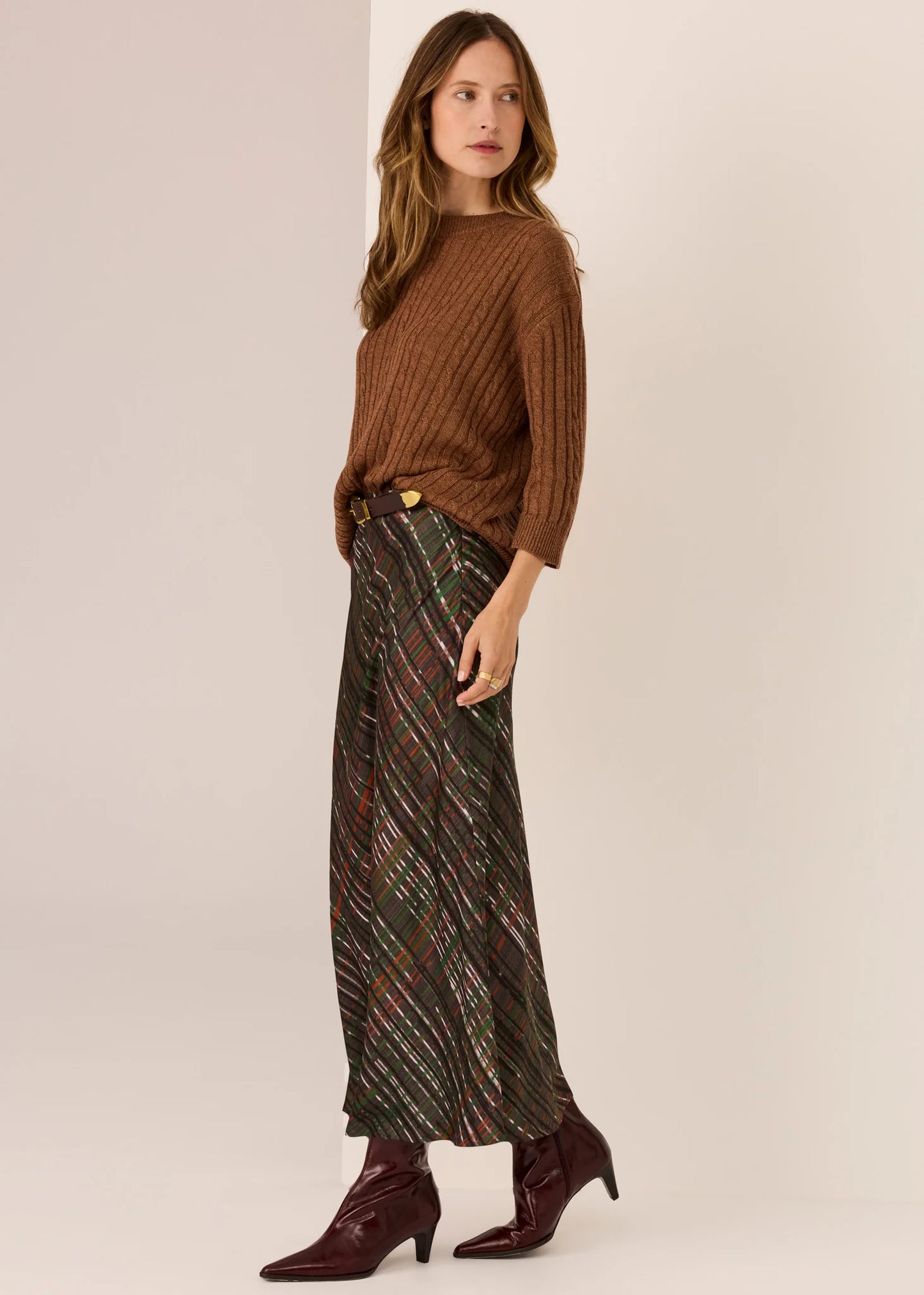 Pol Clothing - Della Bias Skirt - Della Print