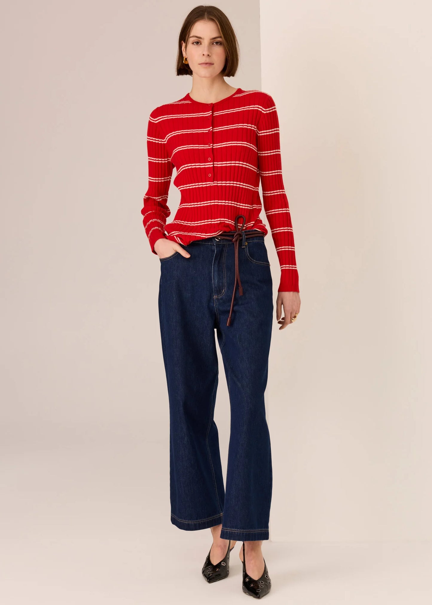 Pol Clothing - Andie Cropped Jean - Dark Wash