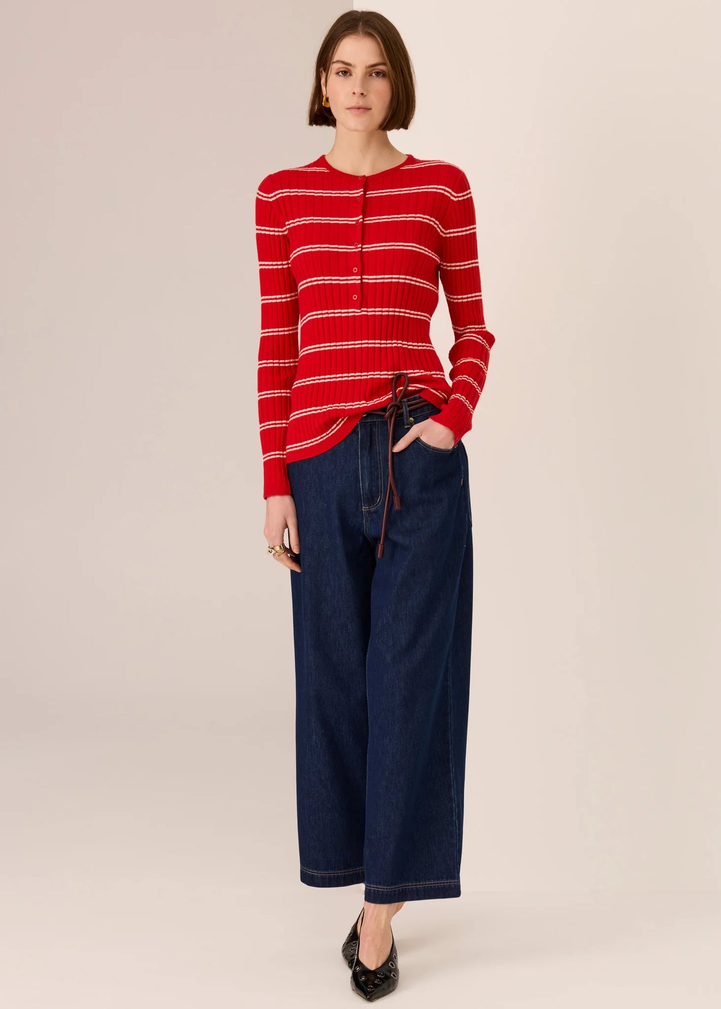 Pol Clothing - Andie Cropped Jean - Dark Wash