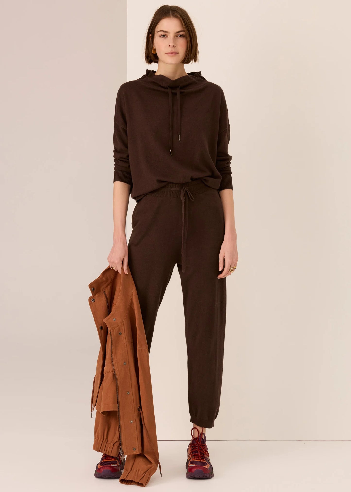 Pol Clothing - Rowan Knit Pant - Chocolate