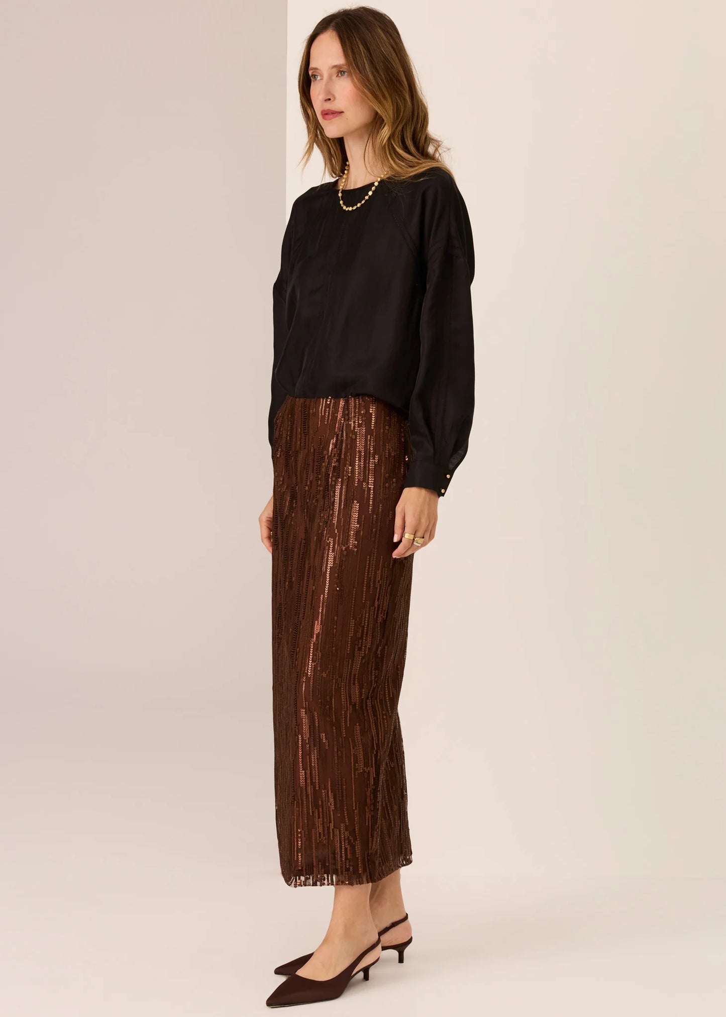 Pol Clothing - Sequence Skirt - Chocolate