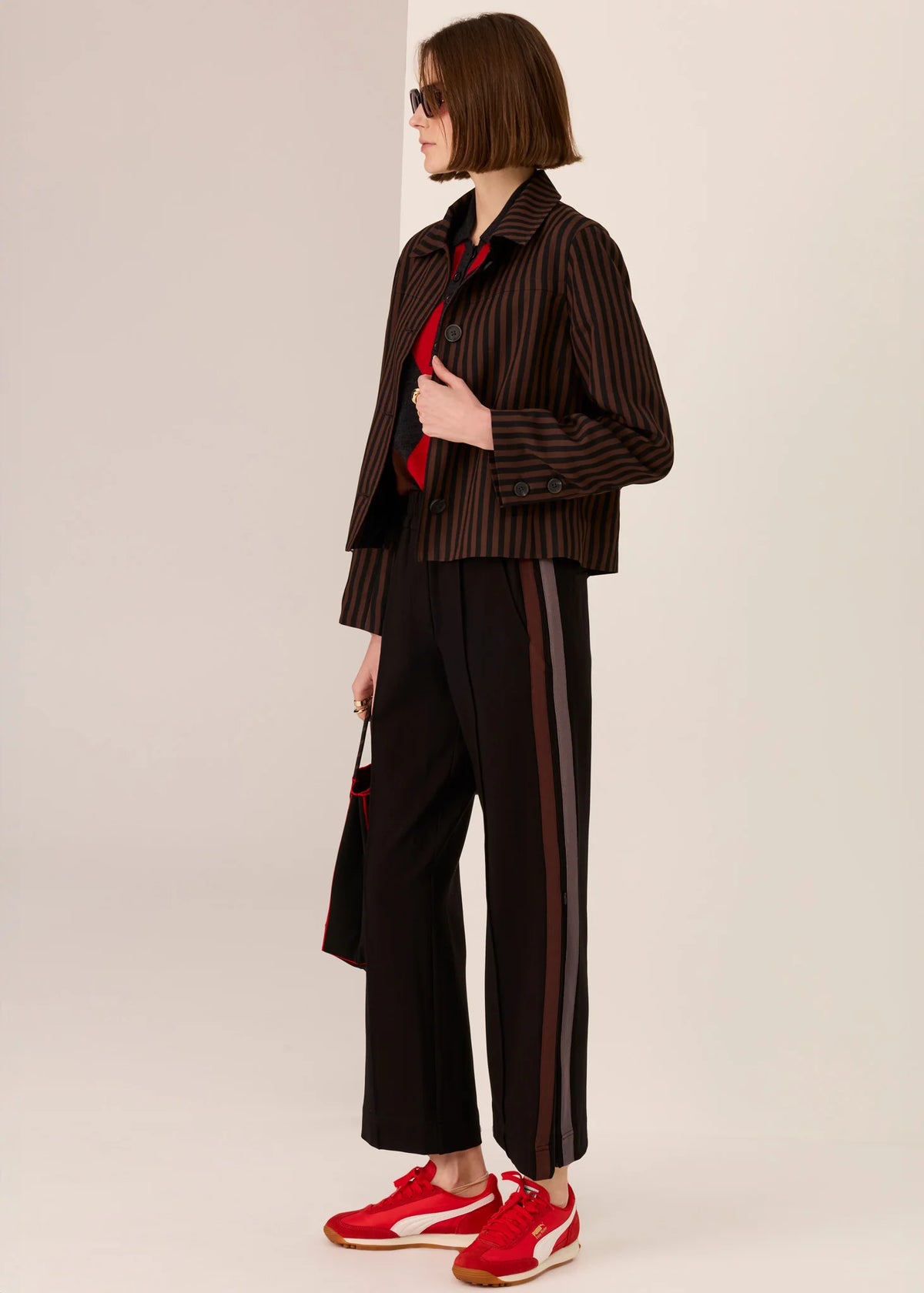 30% OFF - Pol Clothing - Dara Cropped Jacket - Chocolate Black