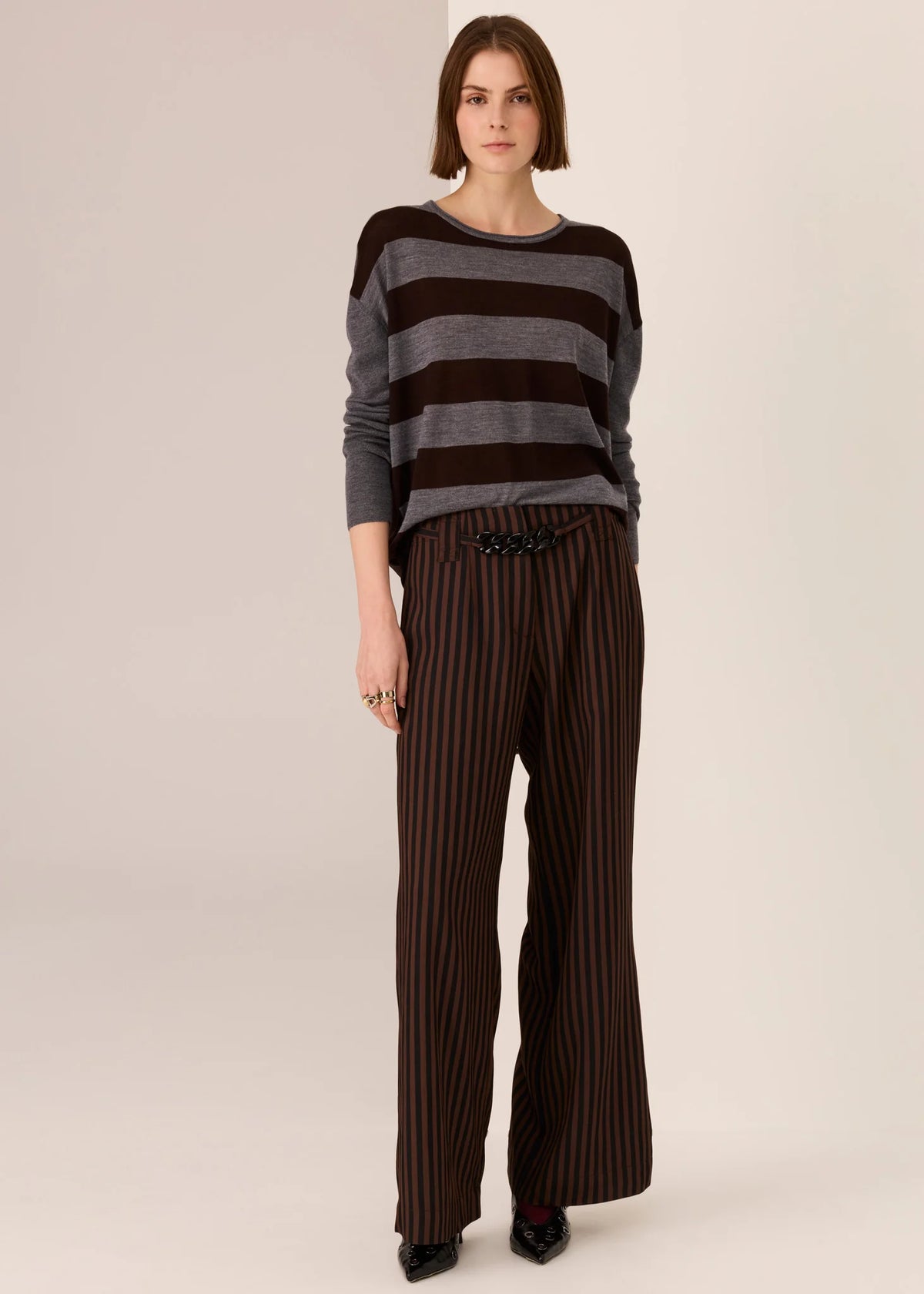30% OFF - Pol Clothing - Dara Belted Pant - Chocolate Black