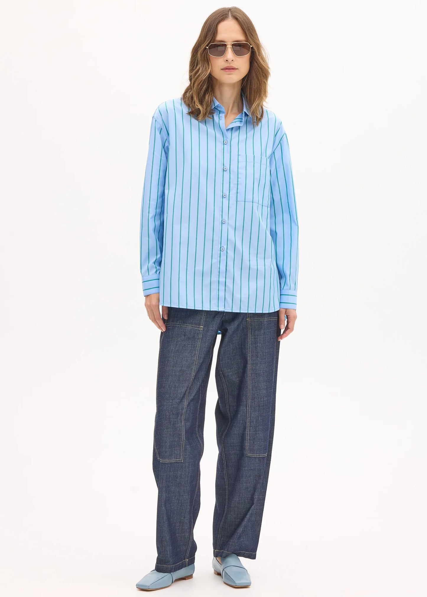 Pol Clothing - Marlon Stripe Shirt - Blue Stripe