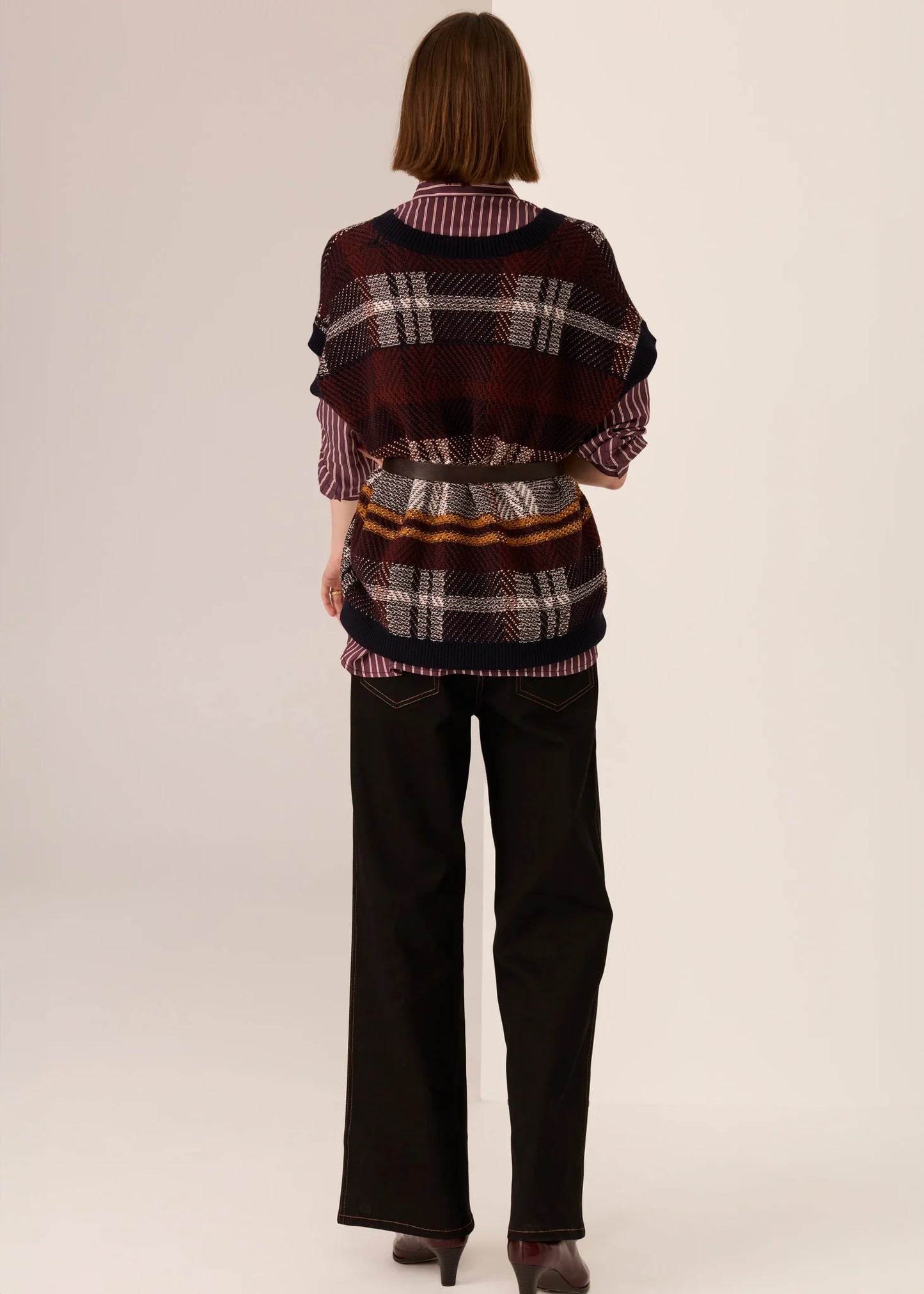 Pol Clothing - Marlon Stripe Shirt - Merlot Stripe